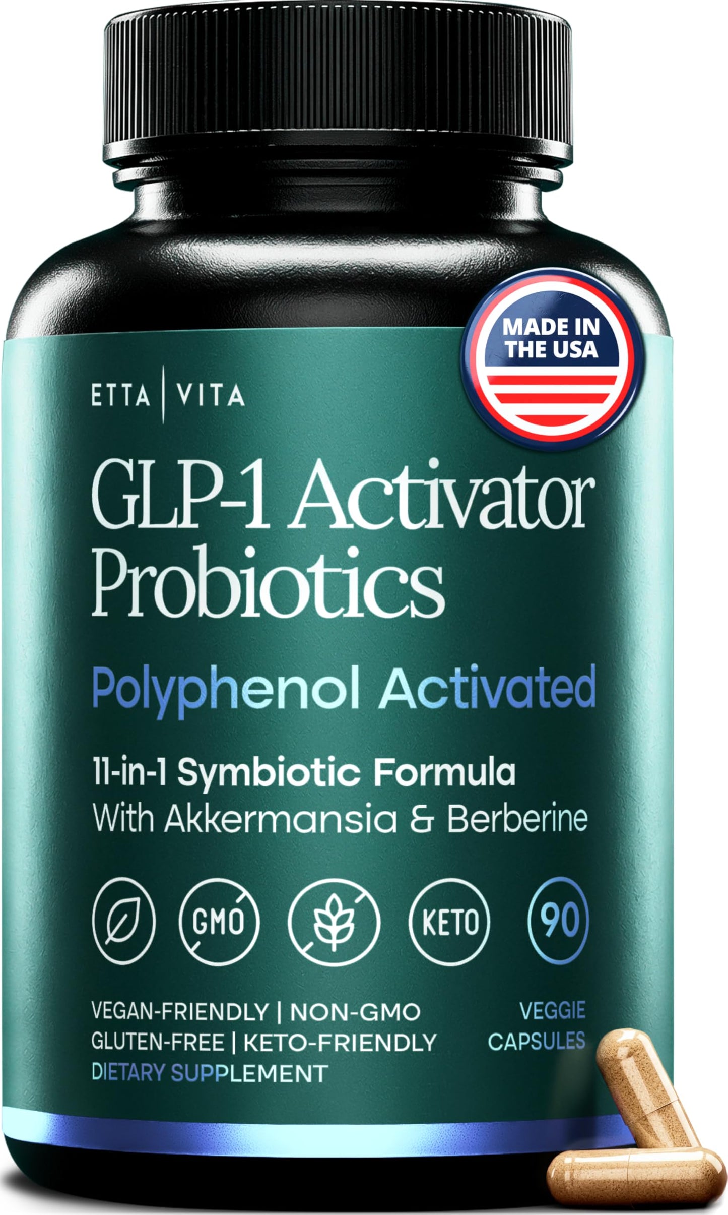 Etta Vita GLP-1 Activator Probiotic Supplement, 90 Capsules