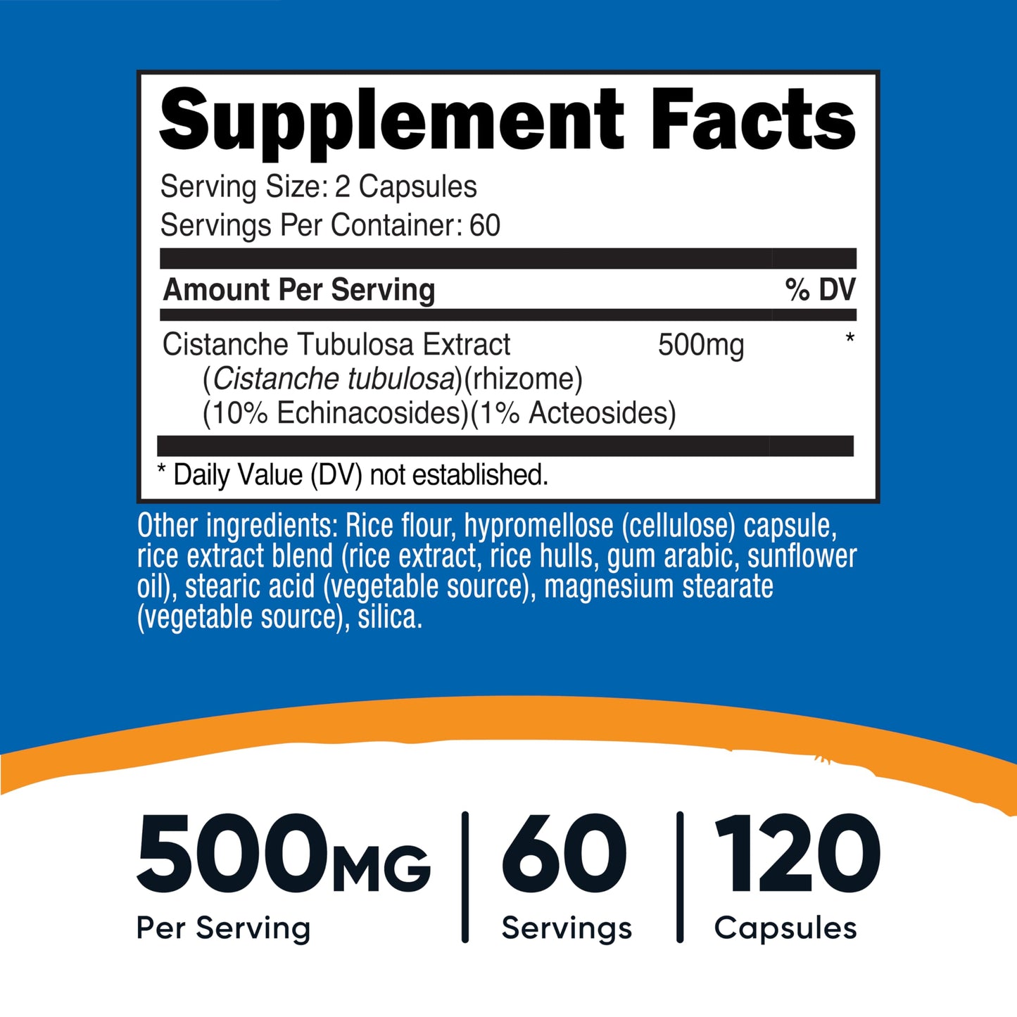Nutricost Cistanche Tubulosa 500mg Capsule, 120 Capsules
