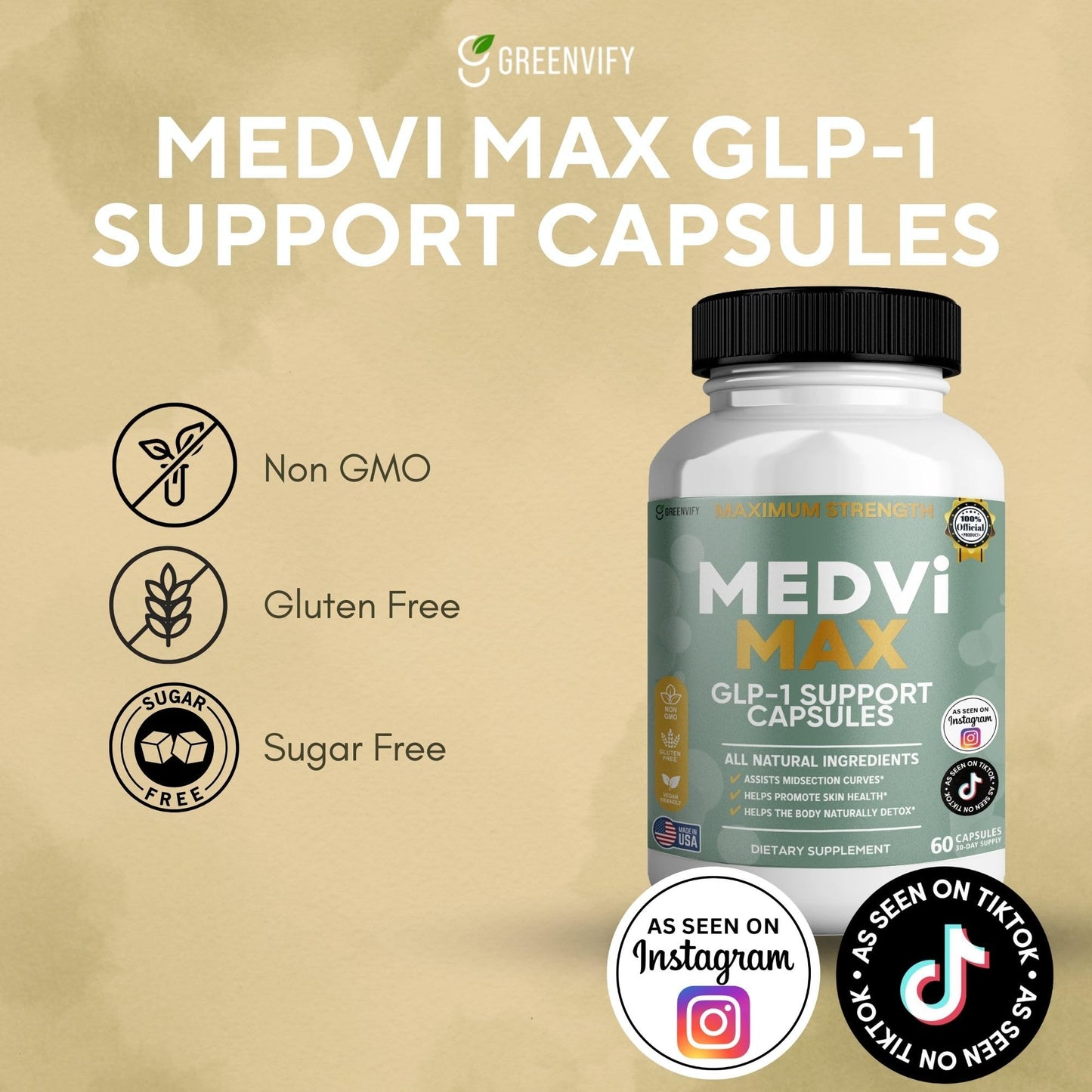 GREENVIFY MEDVi MAX GLP-1 Support Capsules, 60 Capsules