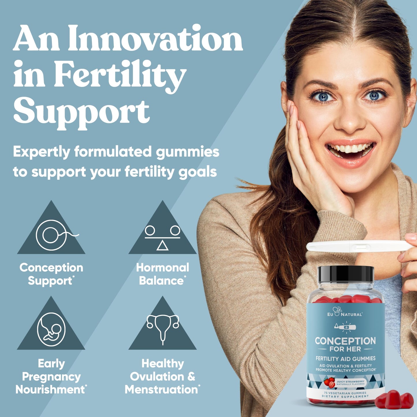 Eu Natural Conception for Her Fertility with Myo-Inositol, Gummies, 75