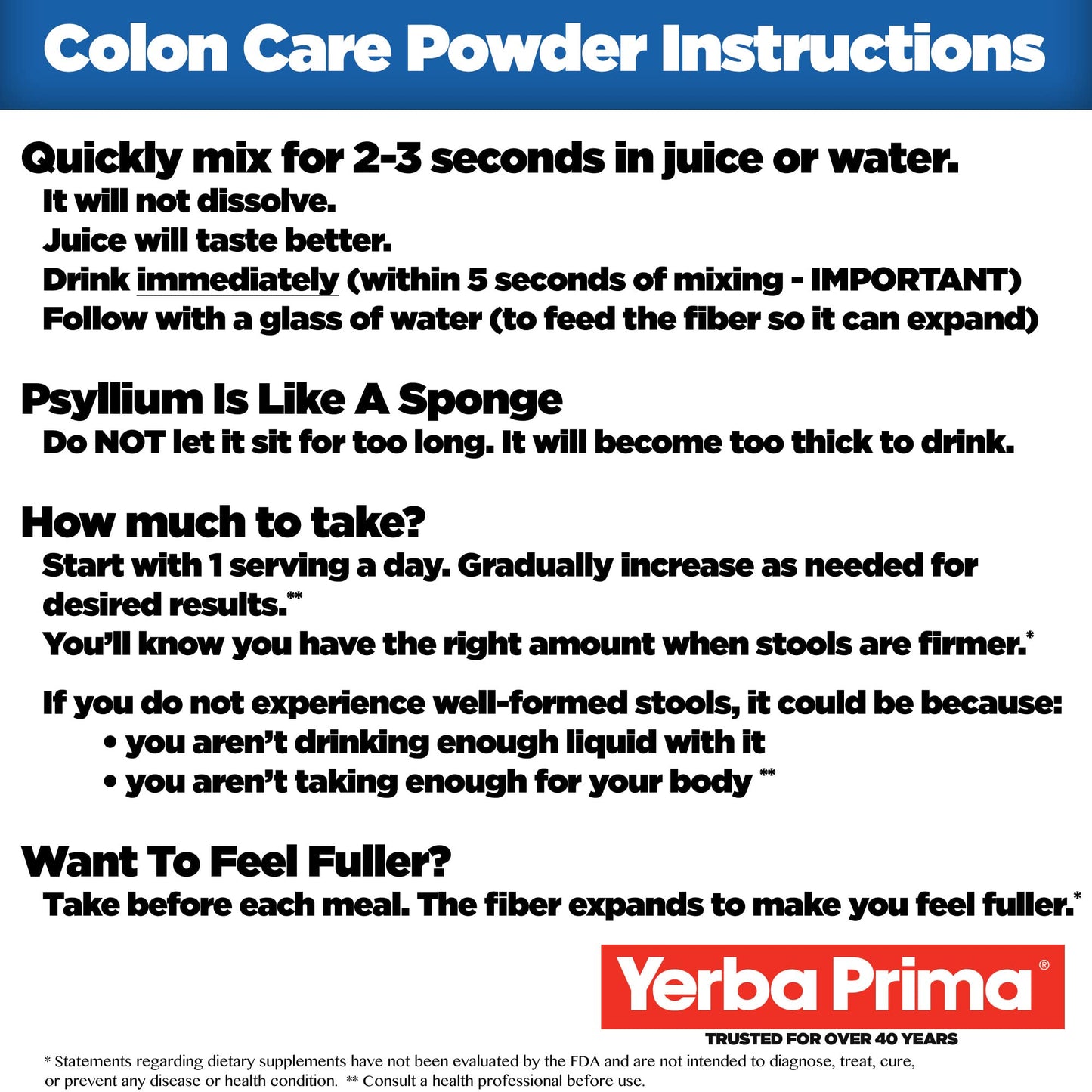 Yerba Prima Prebiotic Colon Care Formula Powder 11.99 Ounce (Pack of 1)
