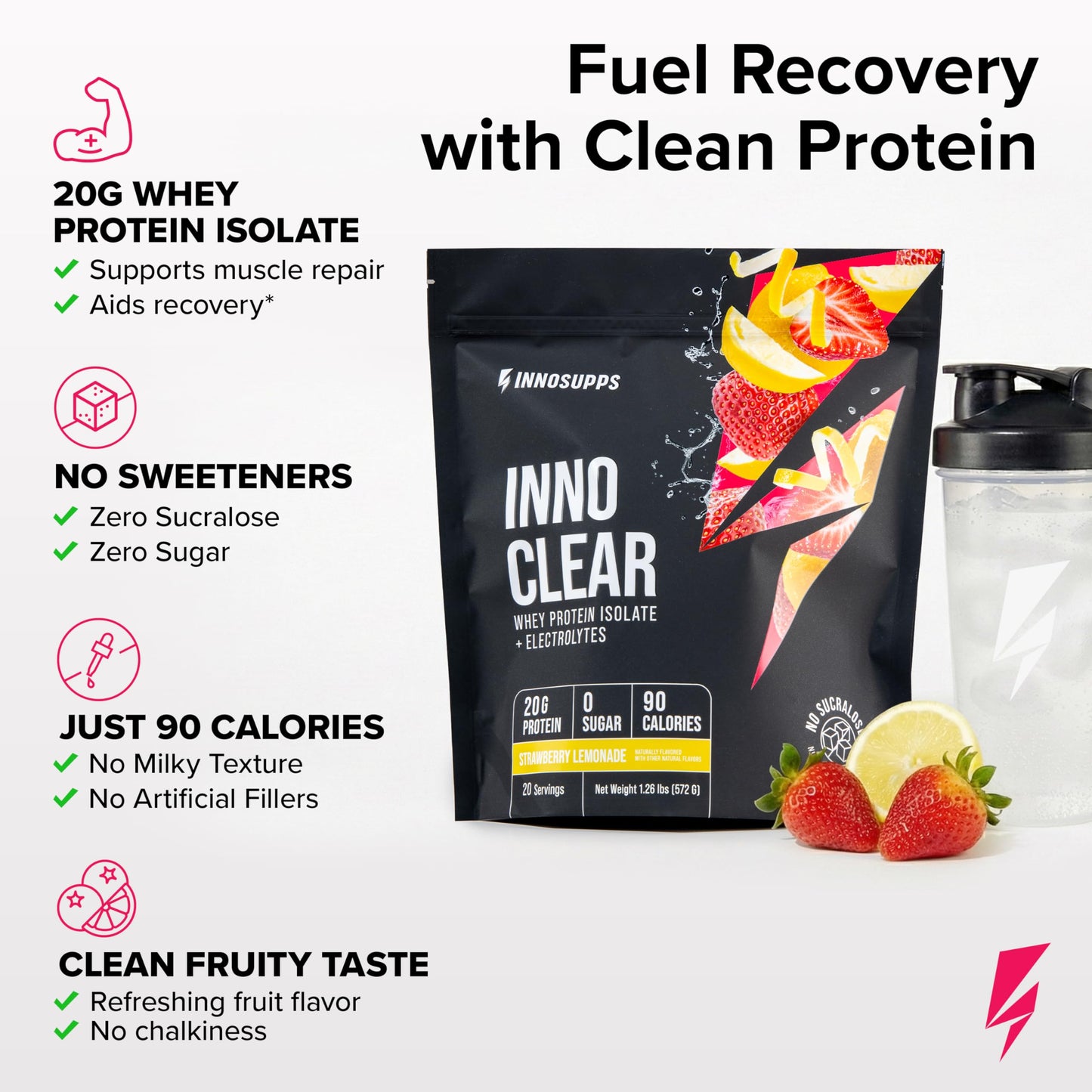 InnoSupps Inno Clear Whey Protein Powder 1.24 Pound