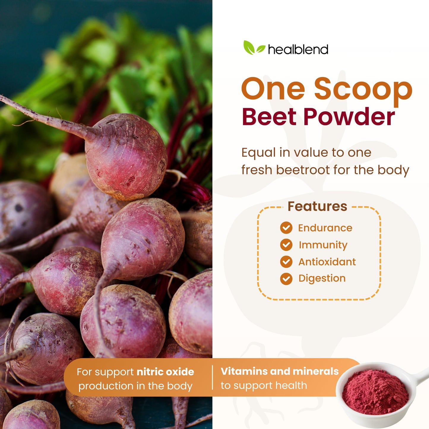 healblend Organic Beet Root Powder 3 Ounce