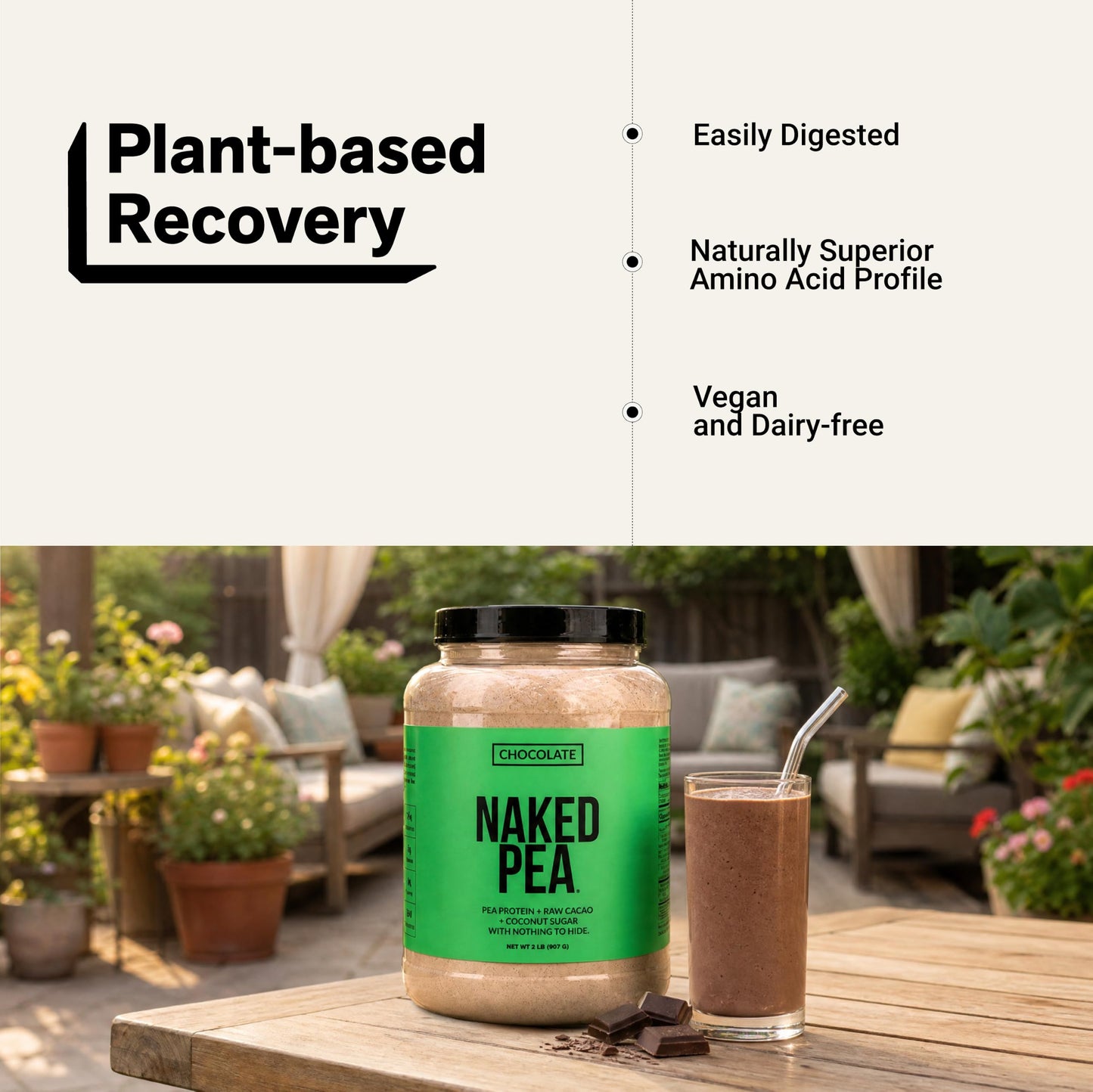 NAKED Chocolate Pea Protein Isolate Protein Powder, 32 Servings