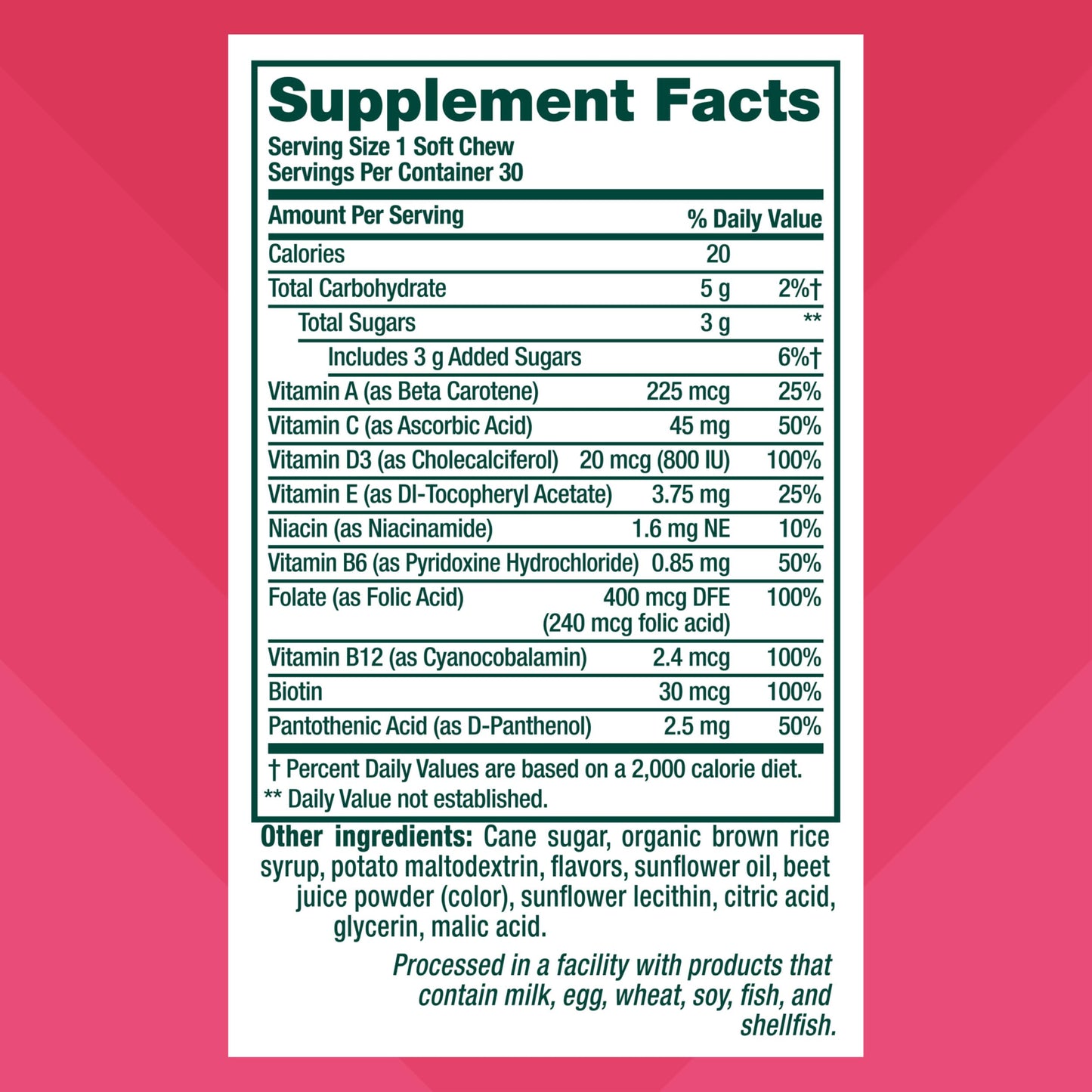 Vitafusion Daily Wellness Multi Chewable Multivitamins, 30 Chews