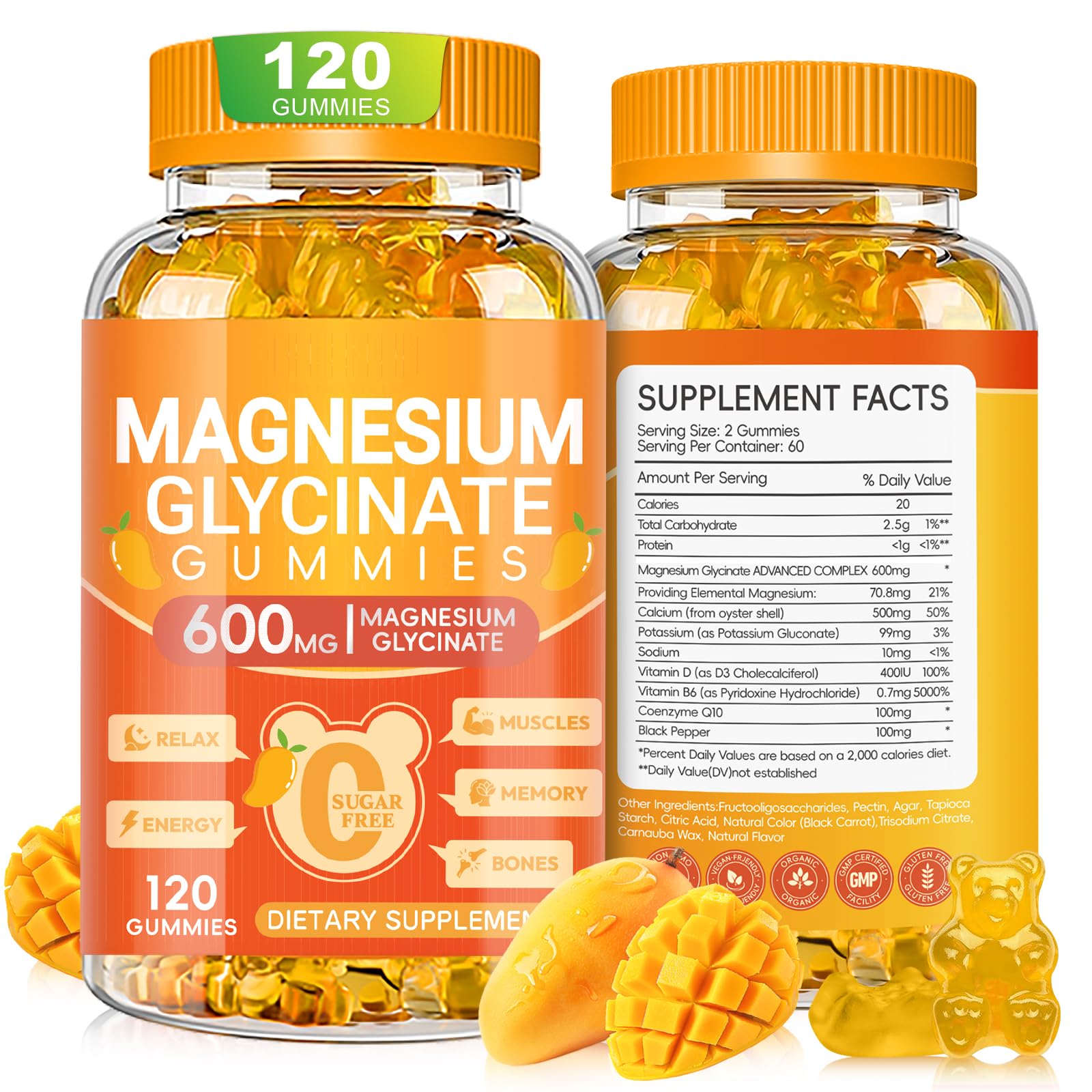 Cytona Magnesium Glycinate Gummies 600mg, 120 Count