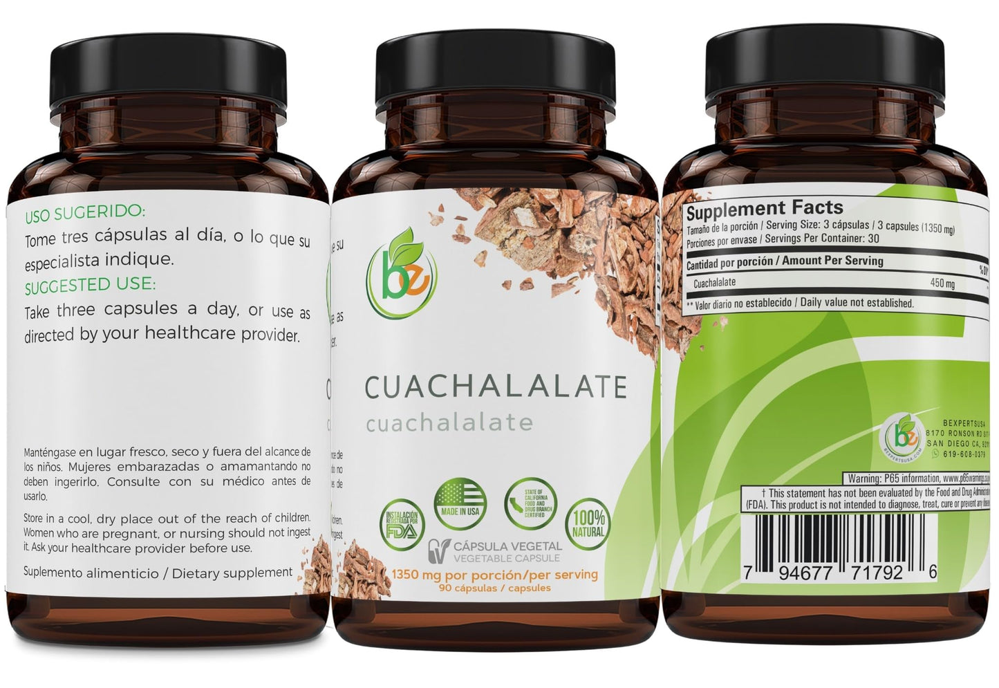 B-Experts Cuachalalate Forte Vegetable Capsules, 90 Count