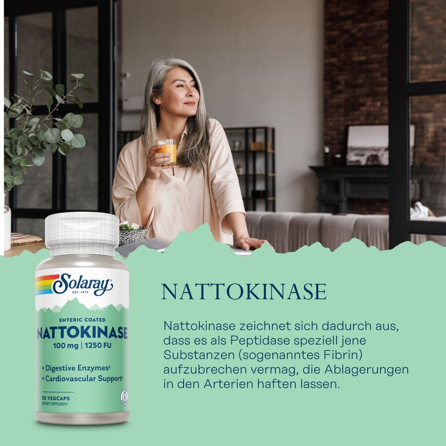 Solaray Nattokinase Supplement Capsules 30