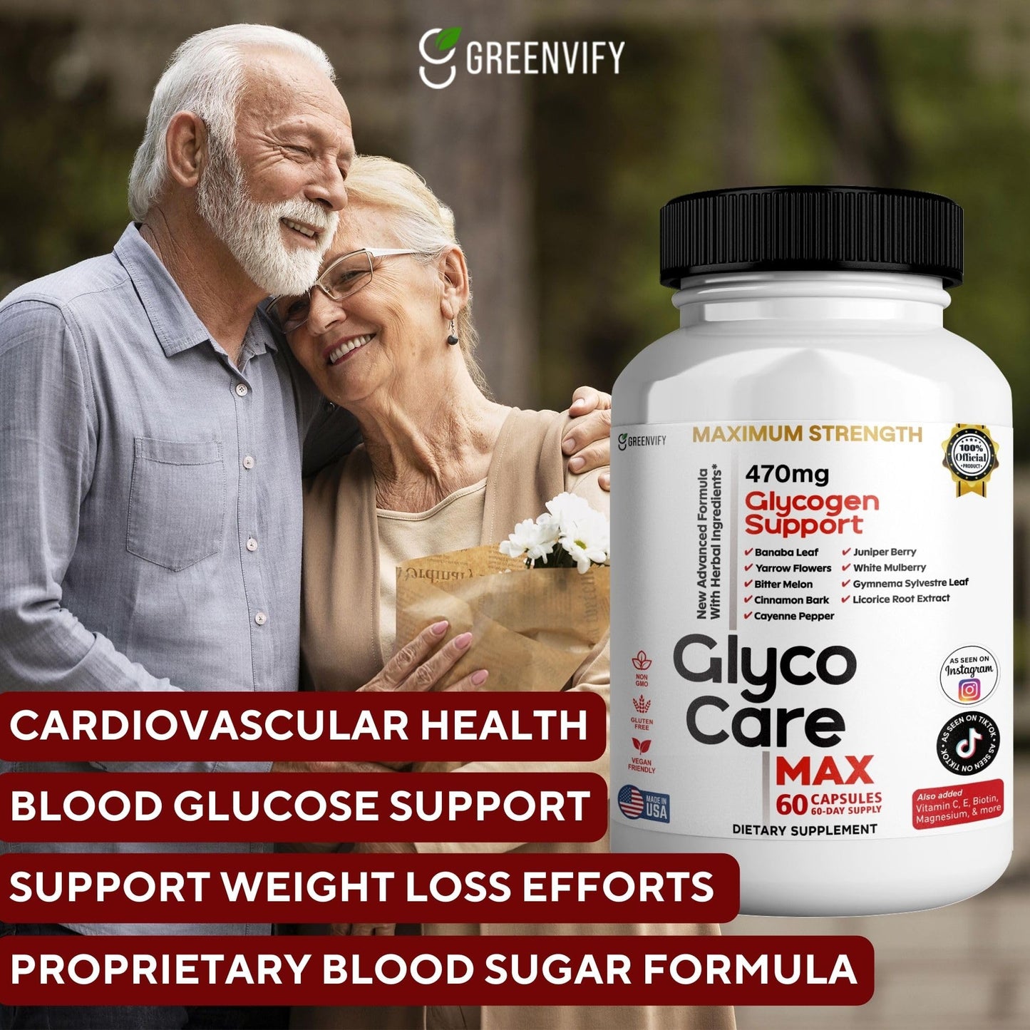 GREENVIFY GlycoCare MAX Glycogen Support Supplement Capsule 60 Count
