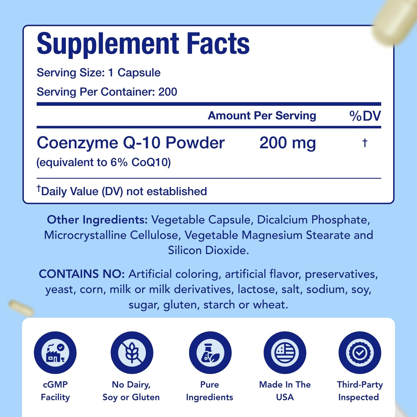 NasaBeahava CoQ10 200mg Capsules, 400 Capsules