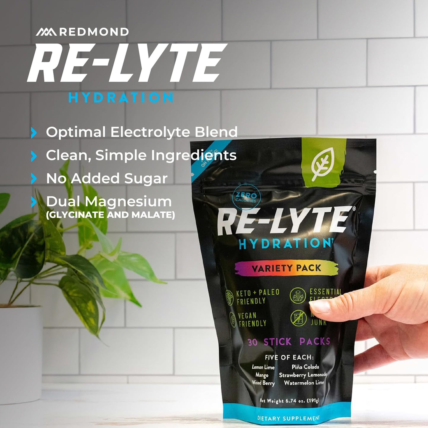 REDMOND Re-Lyte Electrolyte Powder Packets, 30-Count
