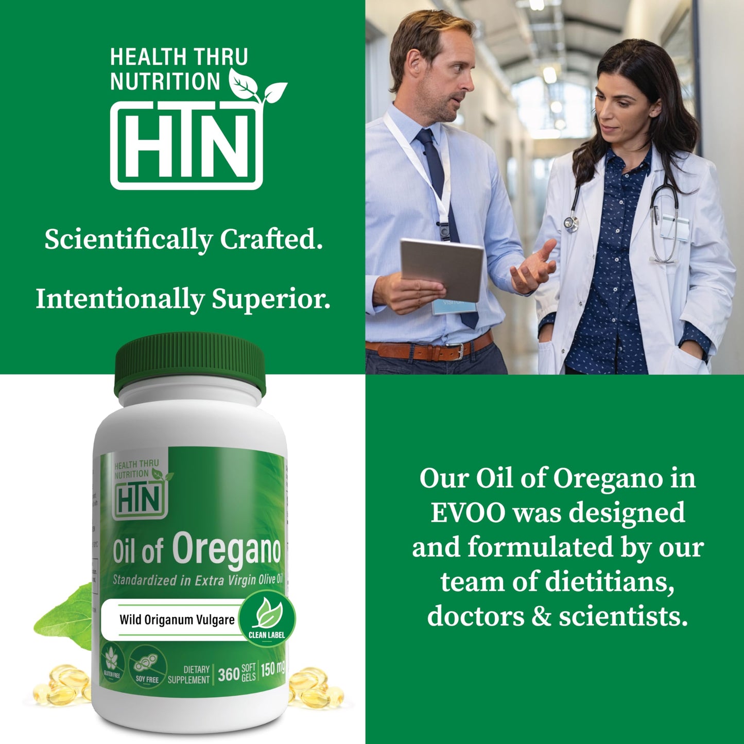 Health Thru Nutrition Oil of Oregano Supplement Softgels 360 Count