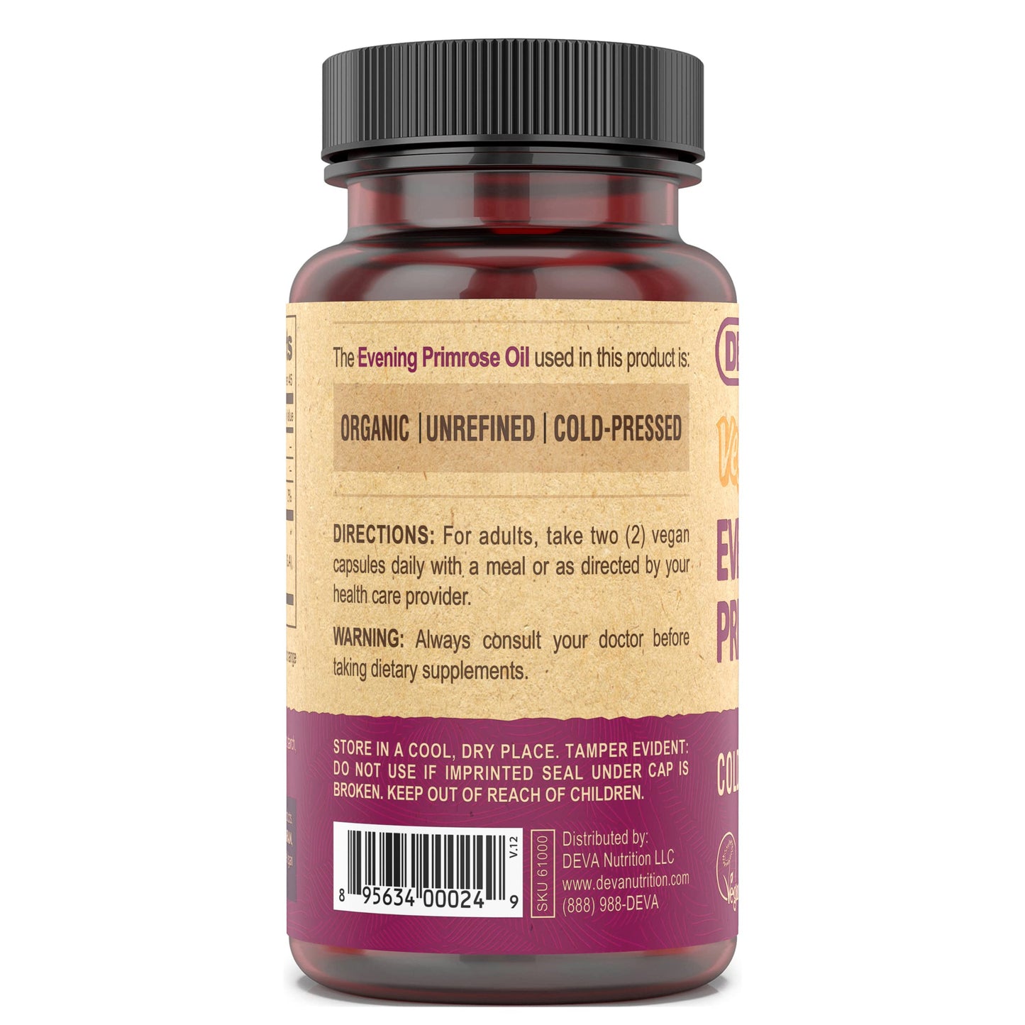 DEVA Vegan Evening Primrose Oil Capsule, 90 Capsules