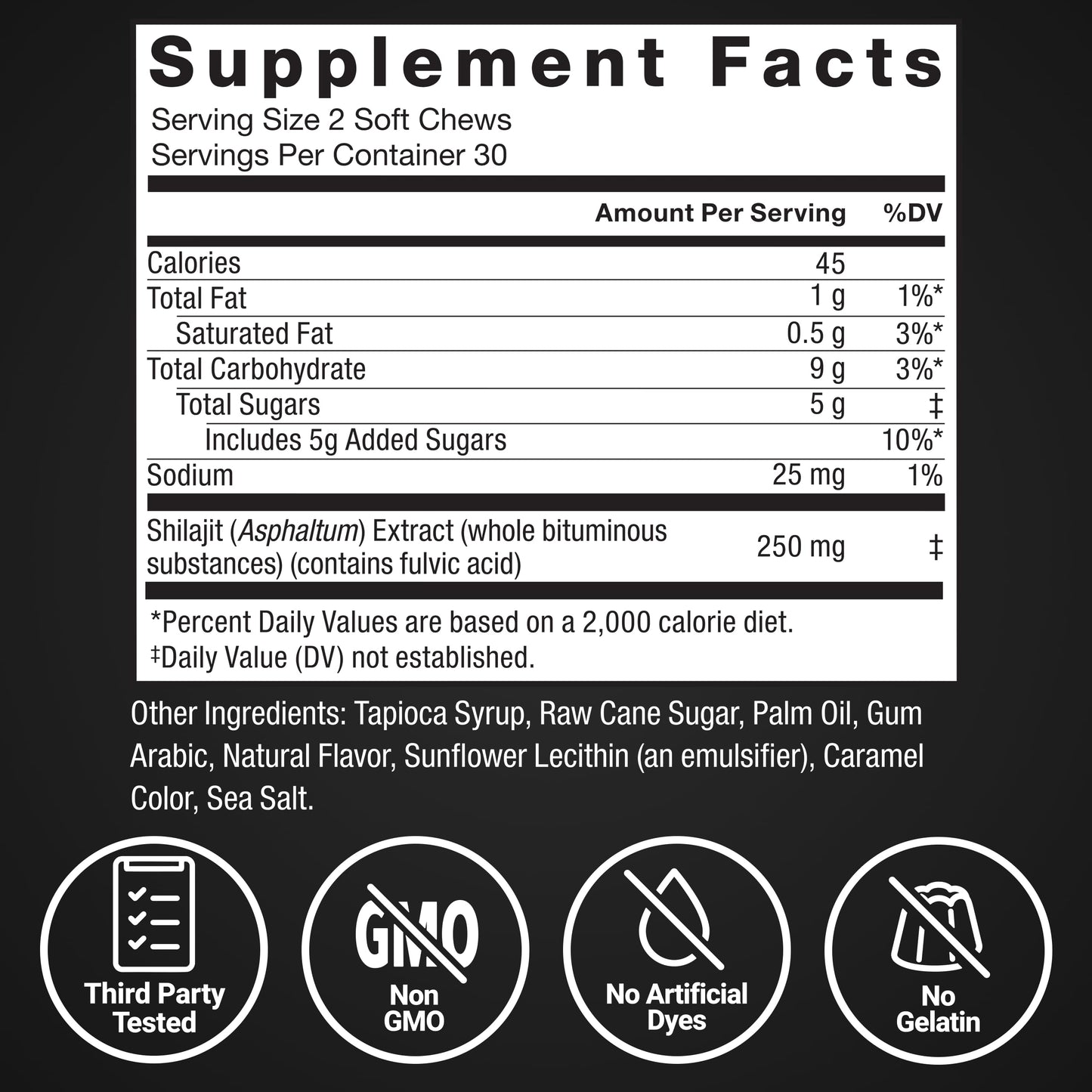 Force Factor Supreme Shilajit Soft Chews 60