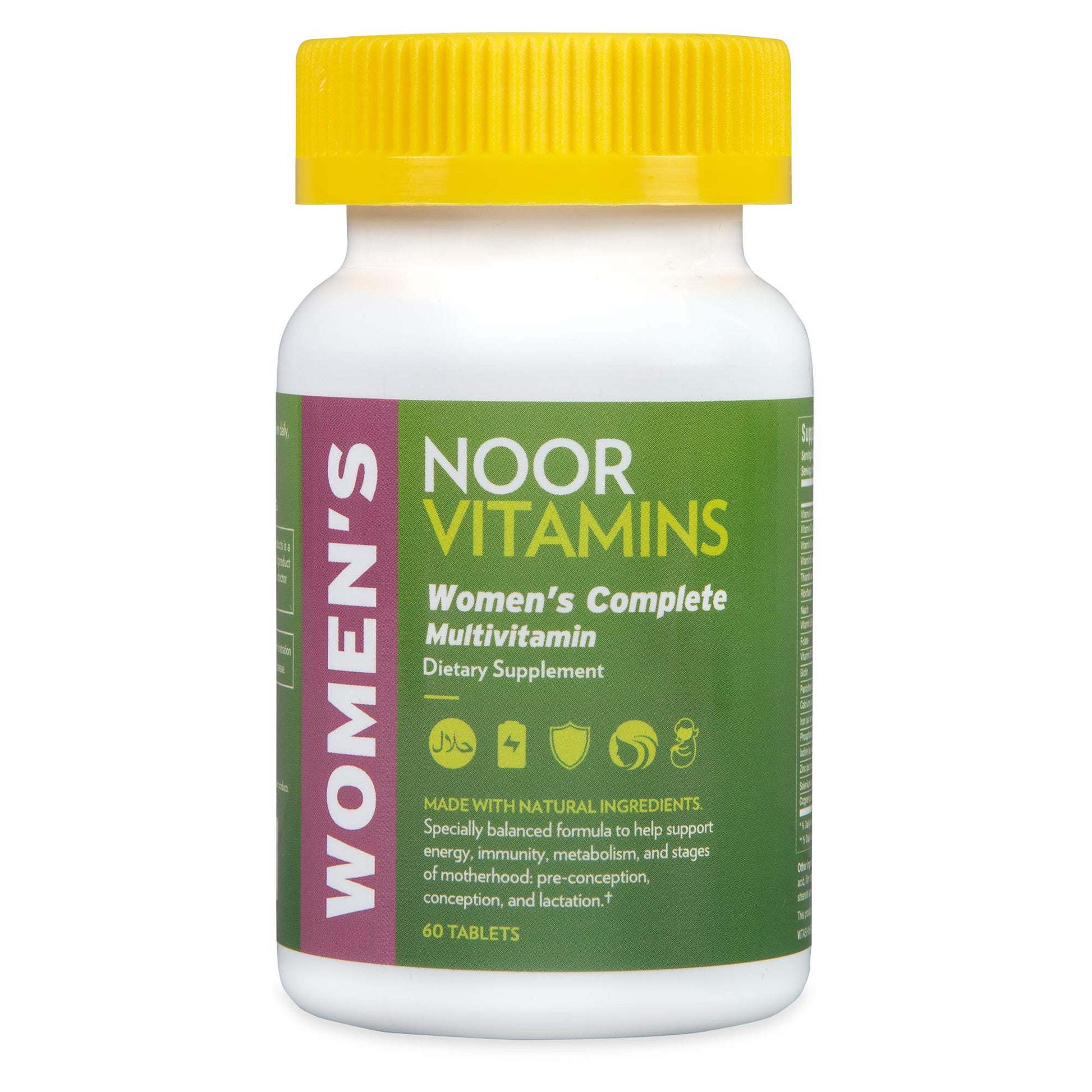 Noor Vitamins Halal Women's Multivitamin & Mineral Capsule, Once Daily, Vegan, 60 Count