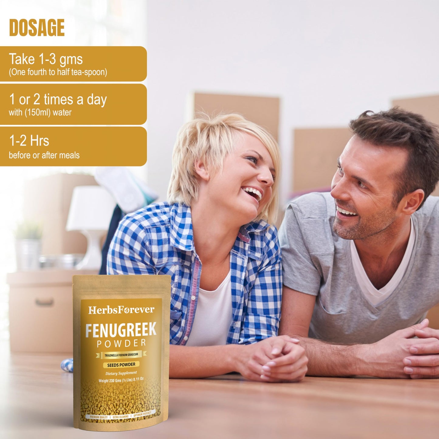 Herbsforever Fenugreek Powder (Seeds) Trigonella Foenum-Graecum, 230 g