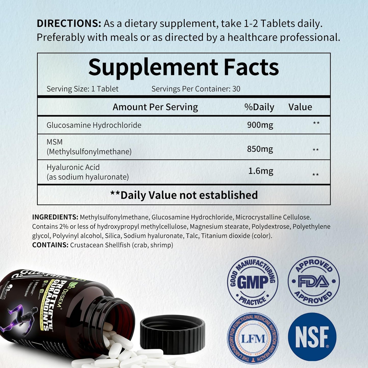 Beseem Triple-Action Joint Support Supplement Capsules 30 Count