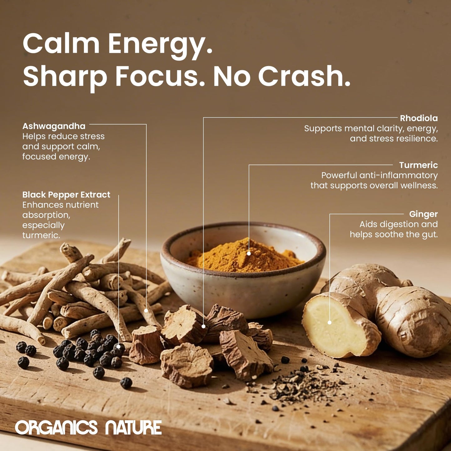 ORGANICS NATURE Adaptogenic Wellness Blend Capsules, 60 Capsules