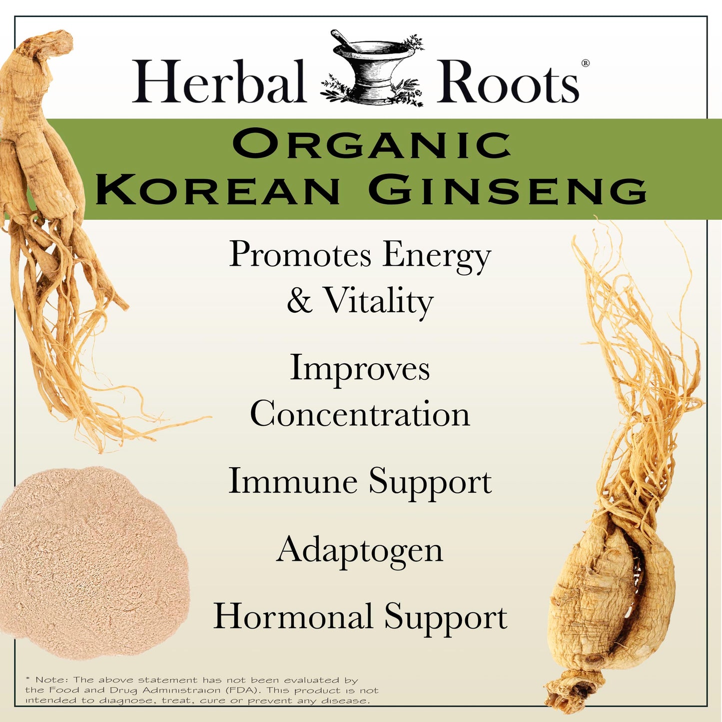 Herbal Roots Panax Ginseng Capsule 60 Capsules