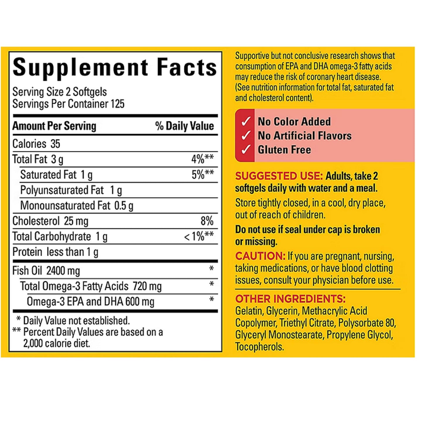 Nature Made Burp-less Fish Oil Softgels, 250-count