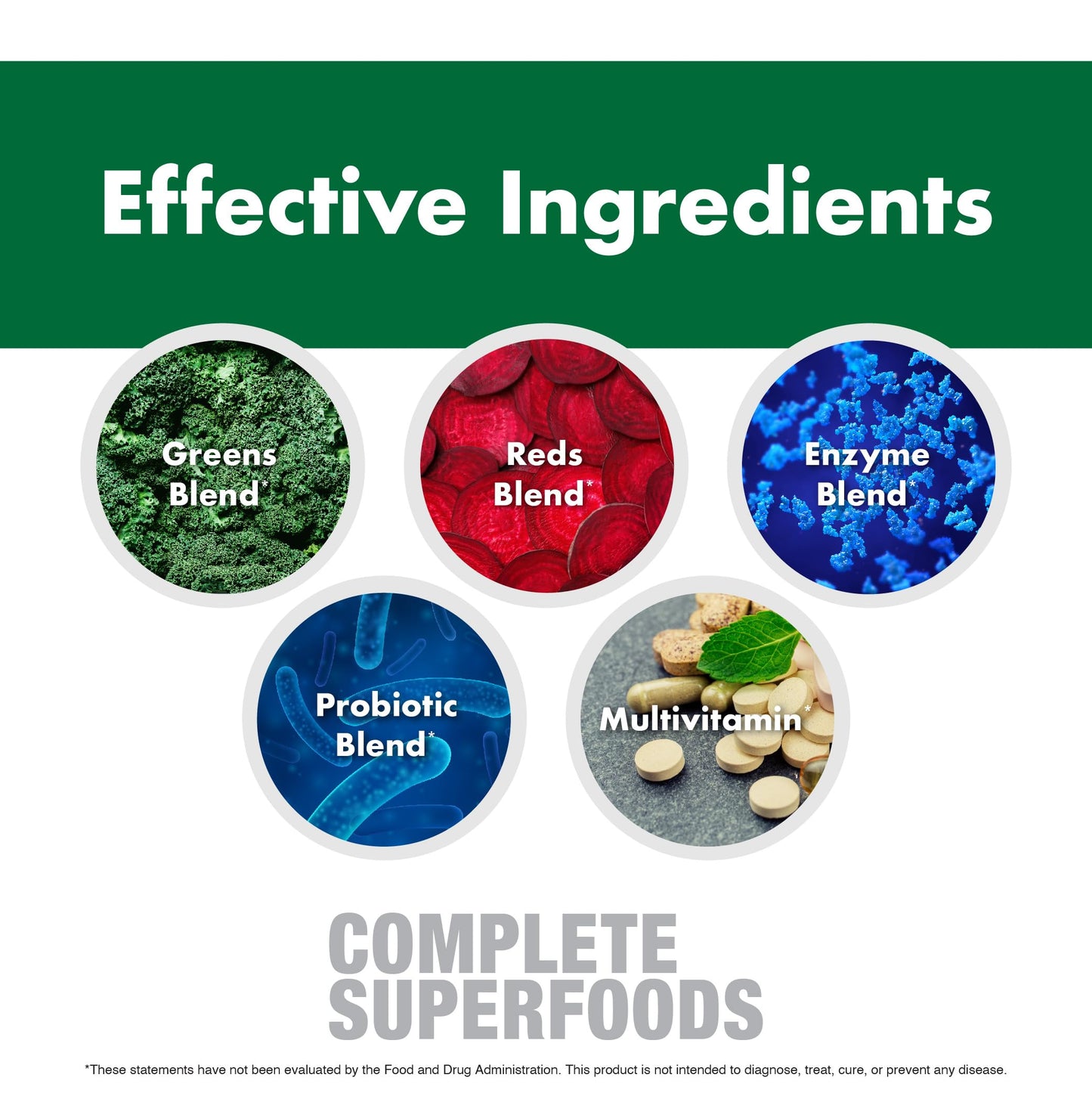 NutraOne Complete Superfoods, Greens & Reds Blend, Apple Cider Vinegar, Digestive Enzyme Blend, Probiotic Blend, Multivitamin, Powder, 9.42 oz