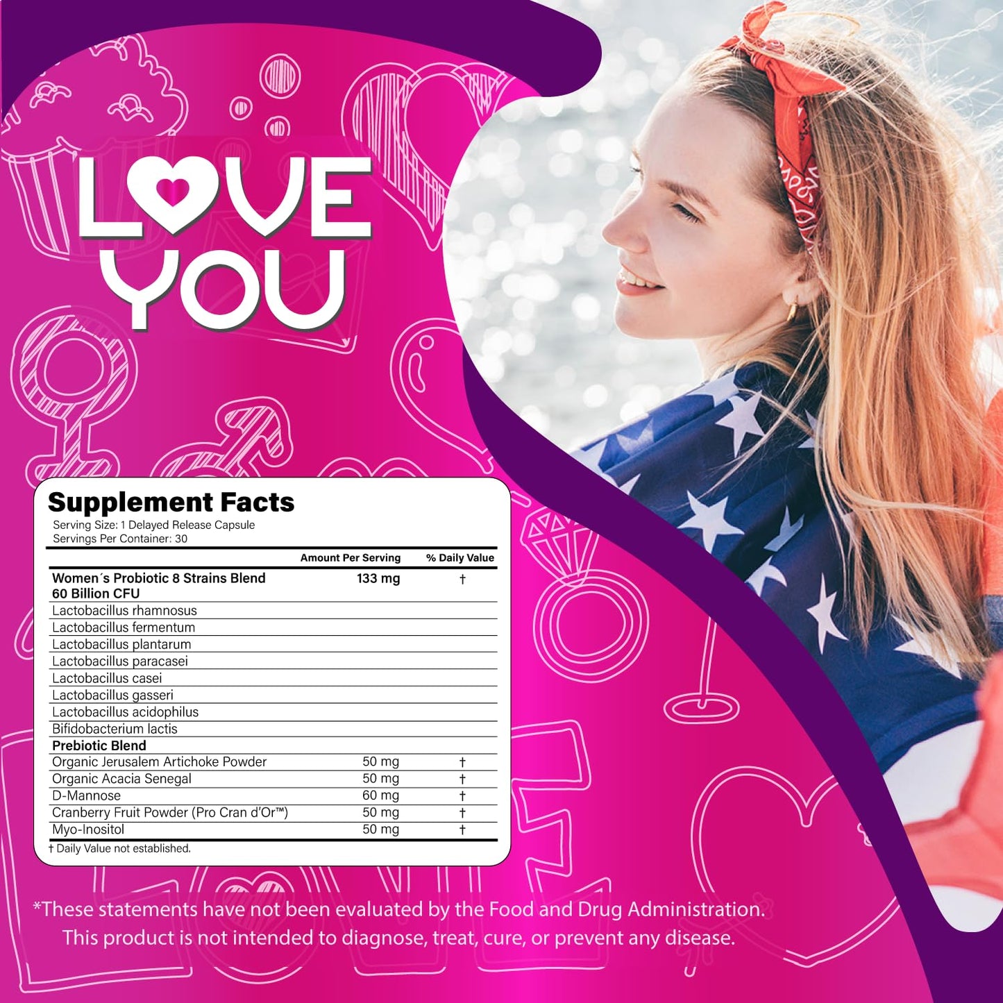Love You Womens Probiotic Veggie Caps 30