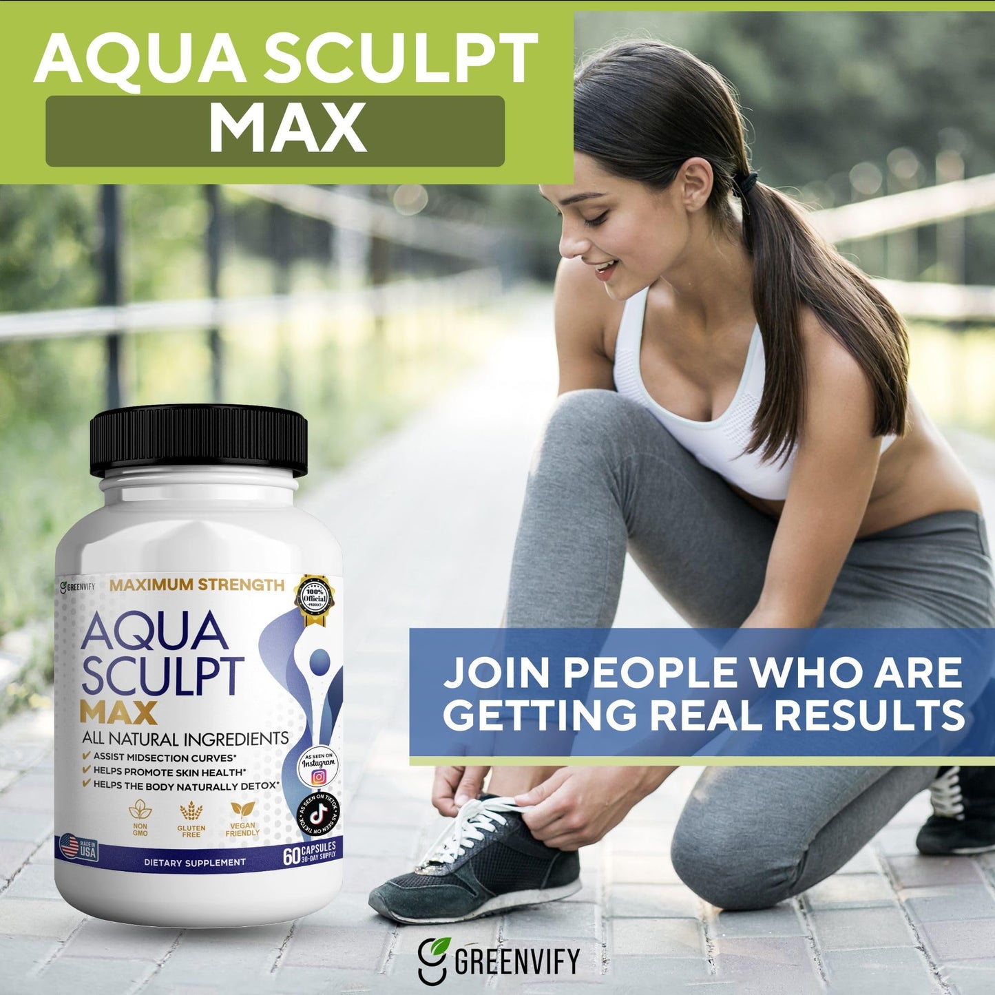 GREENVIFY Aqua Sculpt Max Maximum Strength Dietary Supplement, 60 Capsules