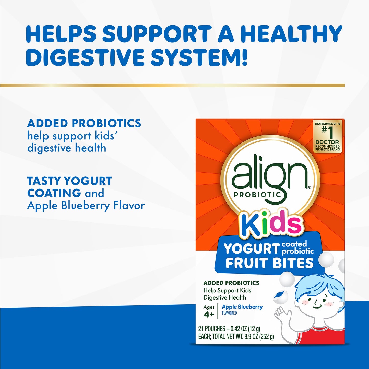 Align Probiotic Kids Yogurt Coated Probiotic Fruit Bites Capsule 105 Count