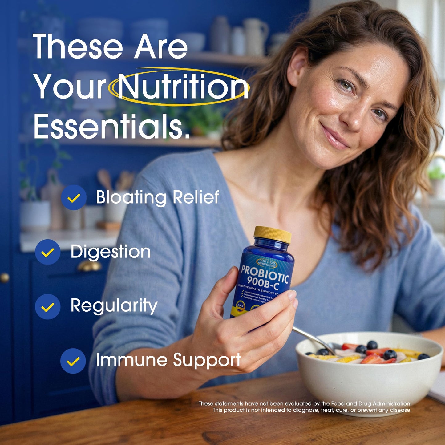 Nutrition Essentials Probiotics with Lactase Enzyme & Prebiotic Fiber for Digestive Health, 180 Tablets