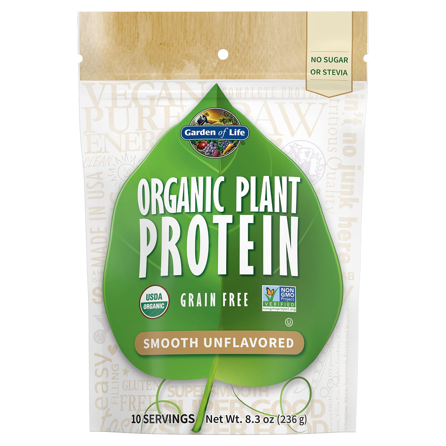 Garden of Life Organic Plant Protein Unflavored Protein Powder 7.97 oz