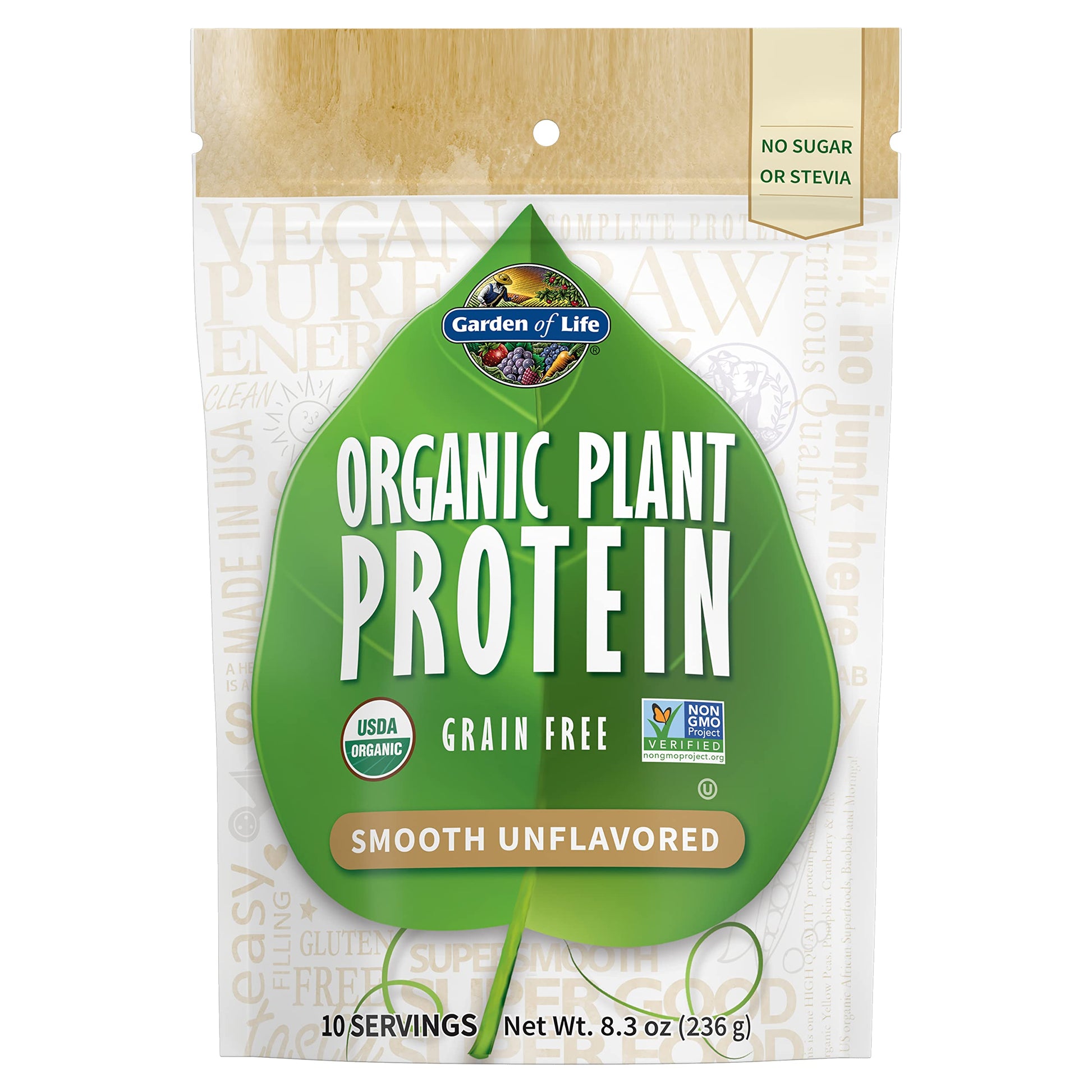 Garden of Life Organic Plant Protein Unflavored Protein Powder 7.97 oz