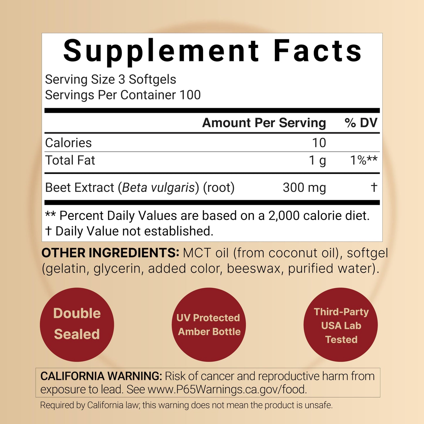 NatureBell Beet Root Extract Softgels 300 Count
