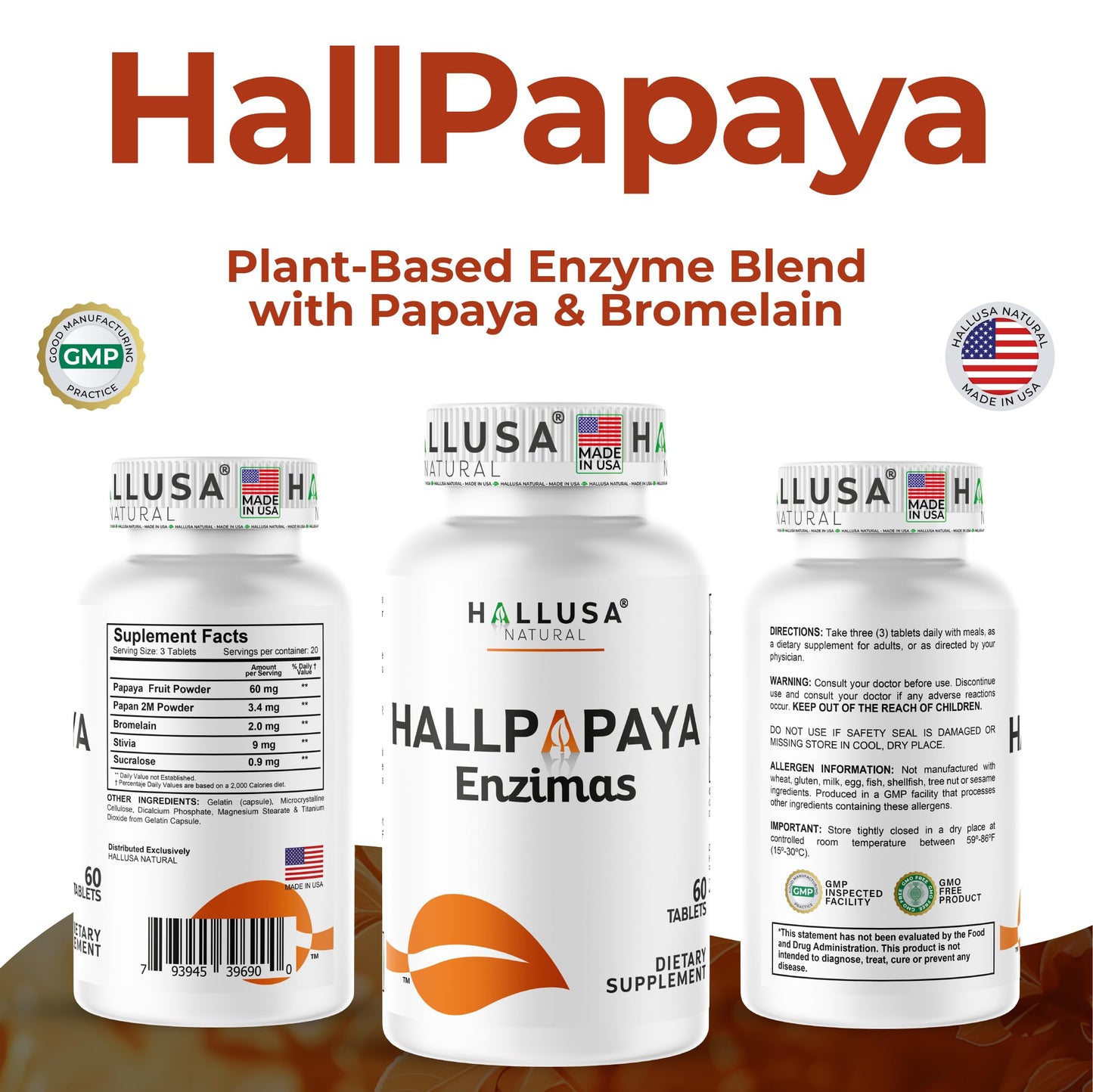 Hallusa Natural Digestive Enzymes 60 Tablets