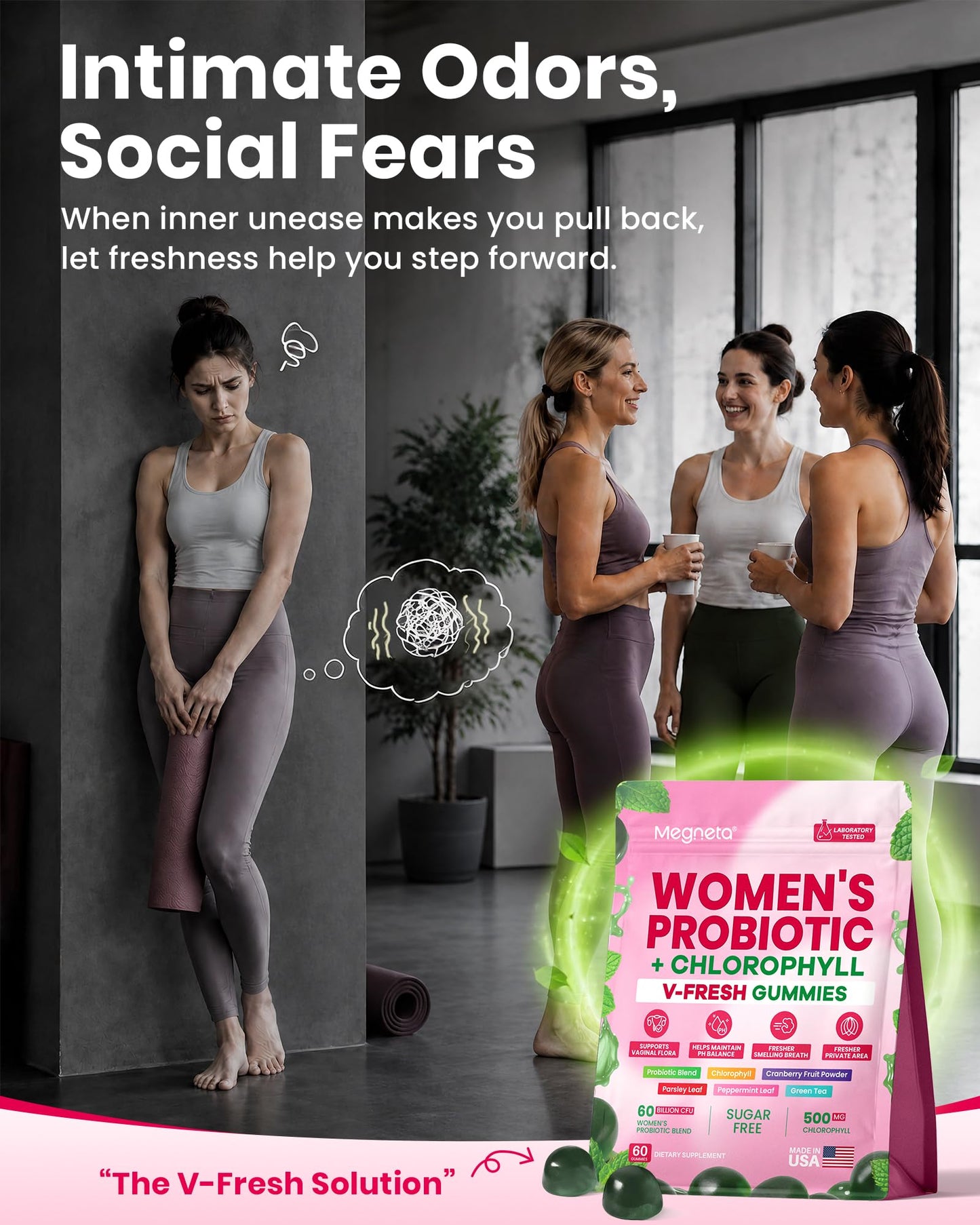 MEGNETA Vaginal Probiotic Gummies for Women 60 Count