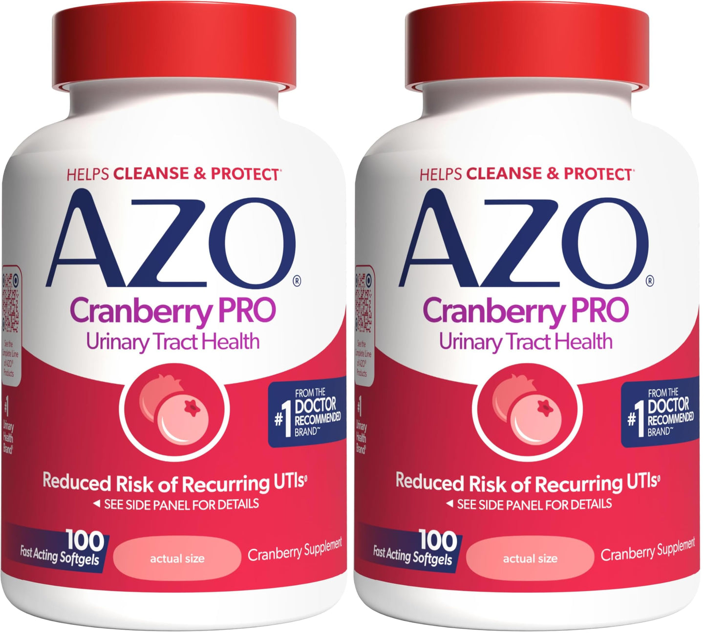 AZO Cranberry Pro Urinary Tract Health Supplement 600mg PACRAN Softgels 200