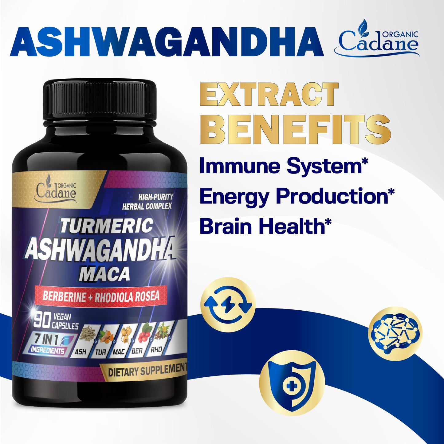 Organic Cadane Ashwagandha 90 Capsules