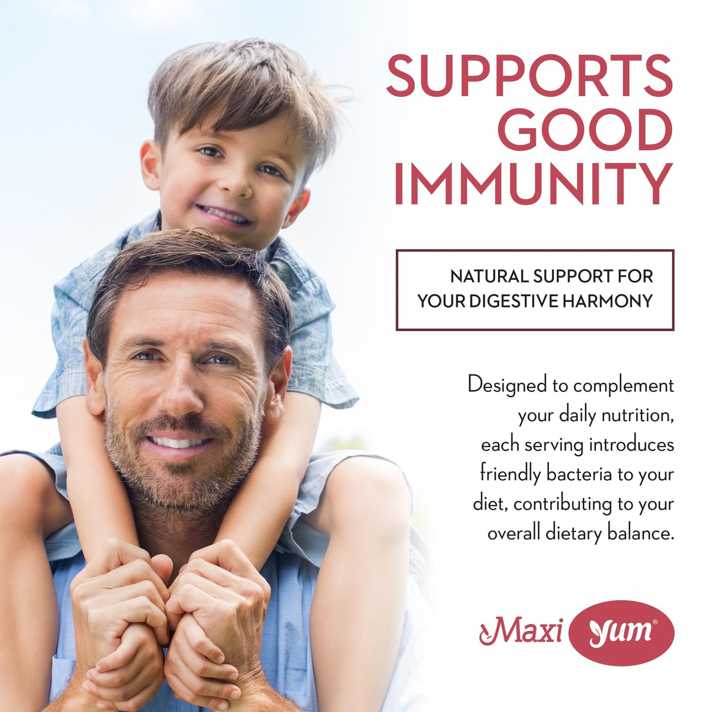 Maxi Health Yum Probiotic Gummies, 5 Billion CFUs, Gut Health, Kosher Certified, Natural Berry Flavor, 60 Gummies