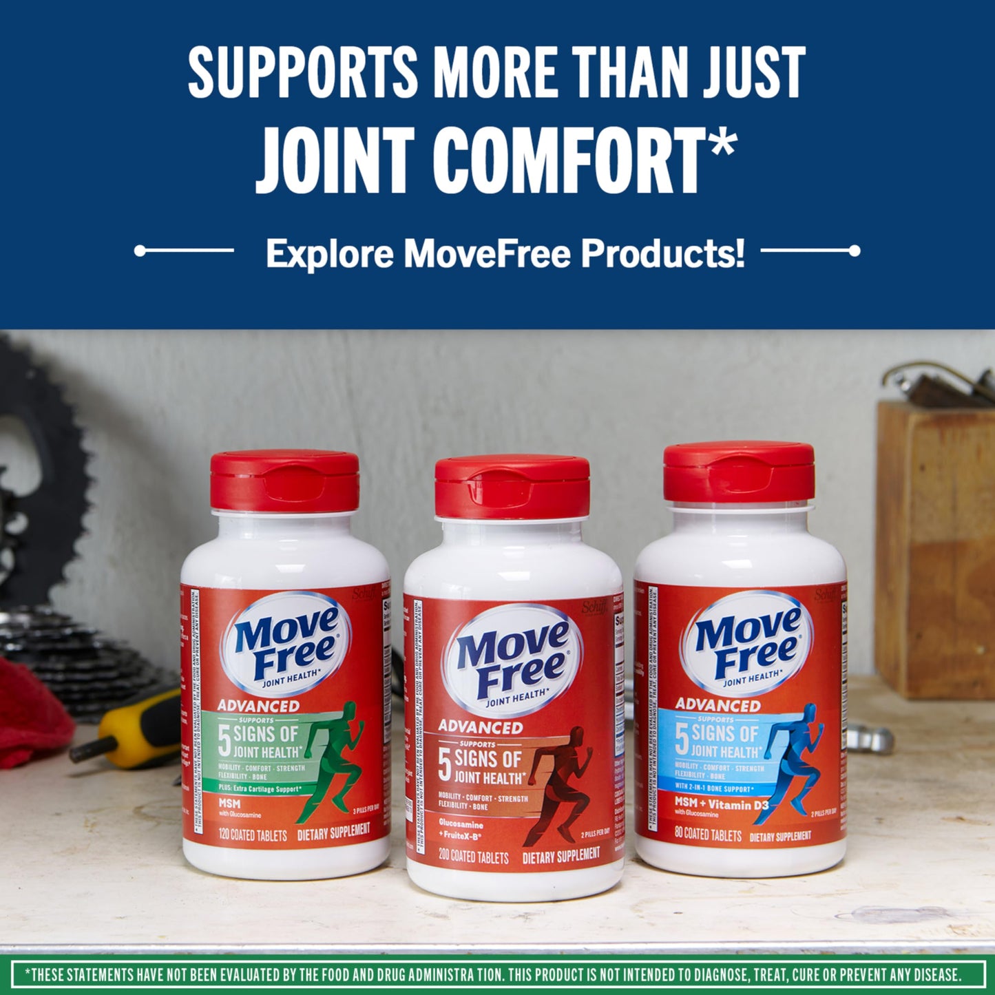 Move Free Advanced Joint Support, Glucosamine, Chondroitin + MSM Tablets 120