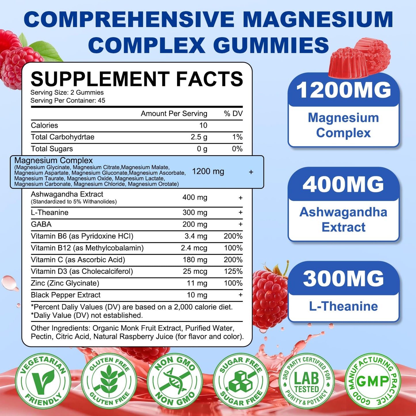 Sijigood Magnesium Complex Gummies for Women & Men, 12 Forms of Magnesium (Glycinate, Citrate & More), Magnesium Supplement with Ashwagandha – Supports Sleep, Bone, Energy, Raspberry Flavor 180 Gummies
