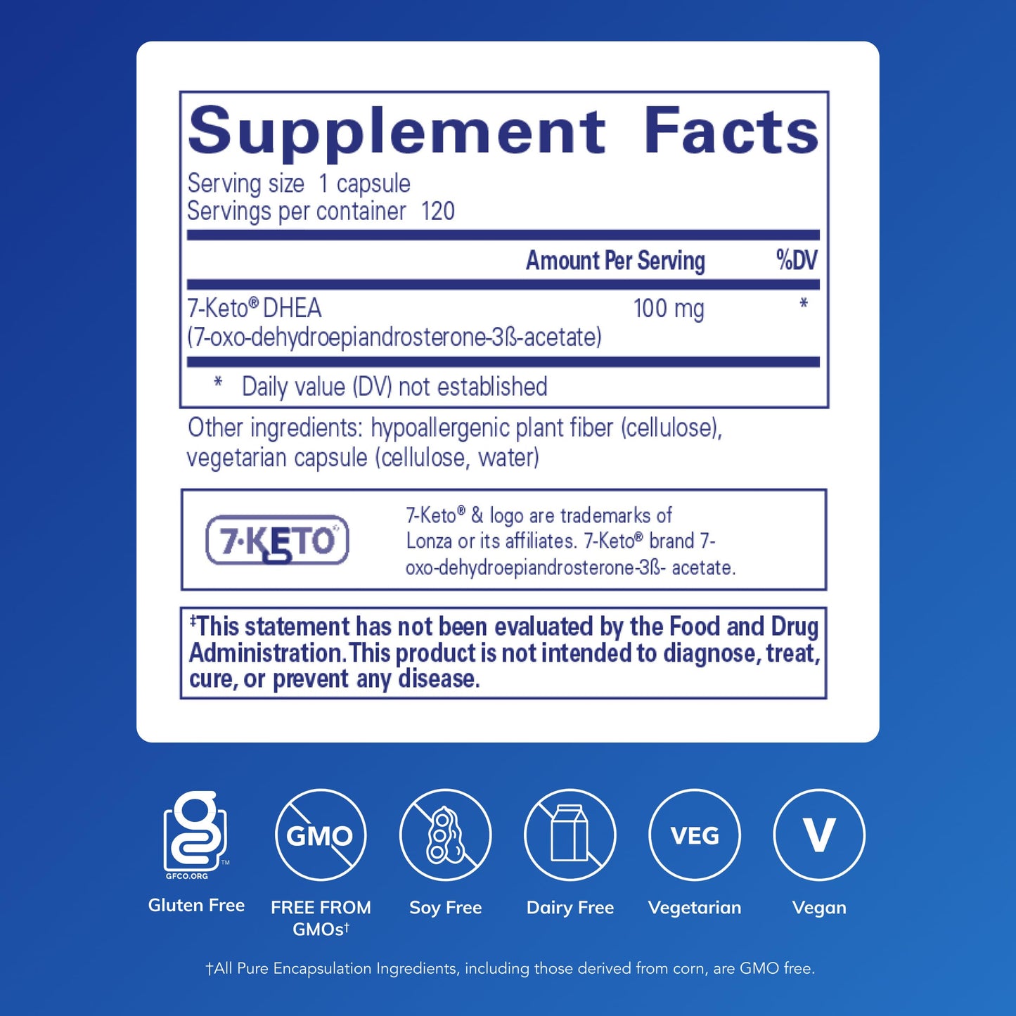 Pure Encapsulations 7-Keto DHEA 100 mg Capsule, 120 Count