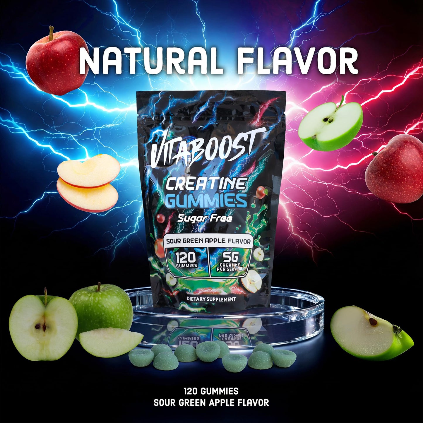 VitaBoost Creatine Monohydrate Gummies, Chewable, 120 Gummies