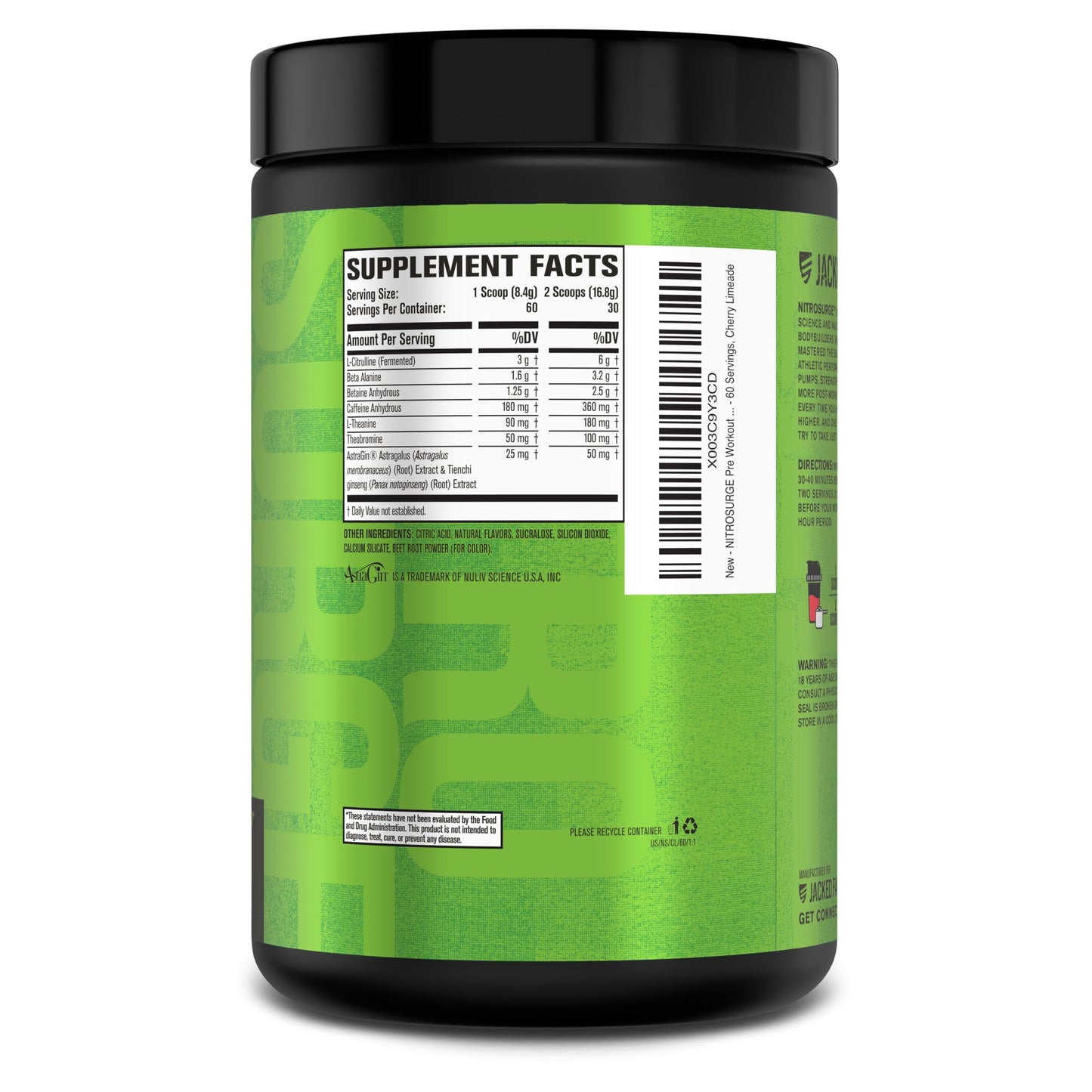 Jacked Factory NitroSurge Pre Workout Powder 60 Servings