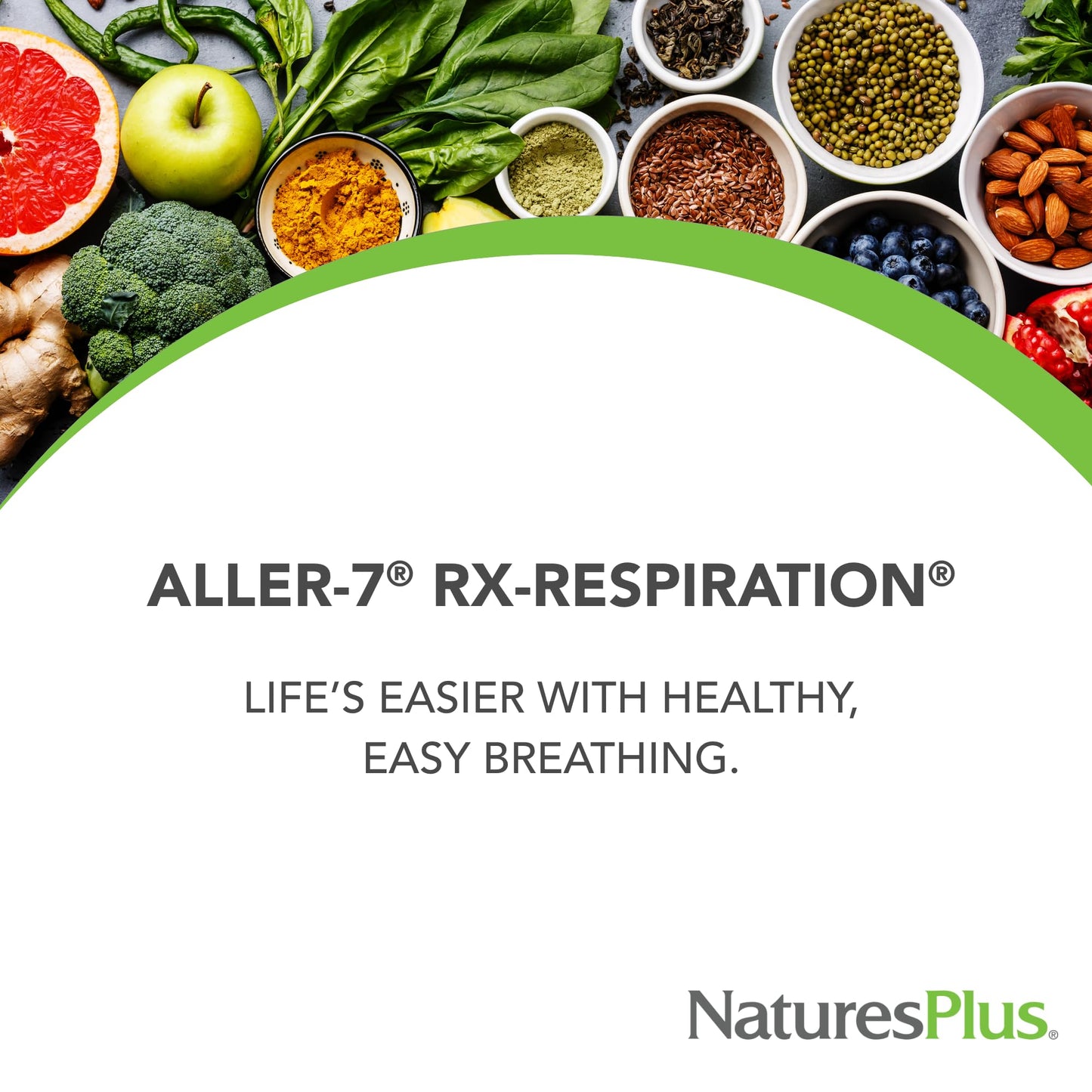 NaturesPlus Advanced Therapeutics Aller-7 Rx-Respiration 60 Vegetarian Capsules