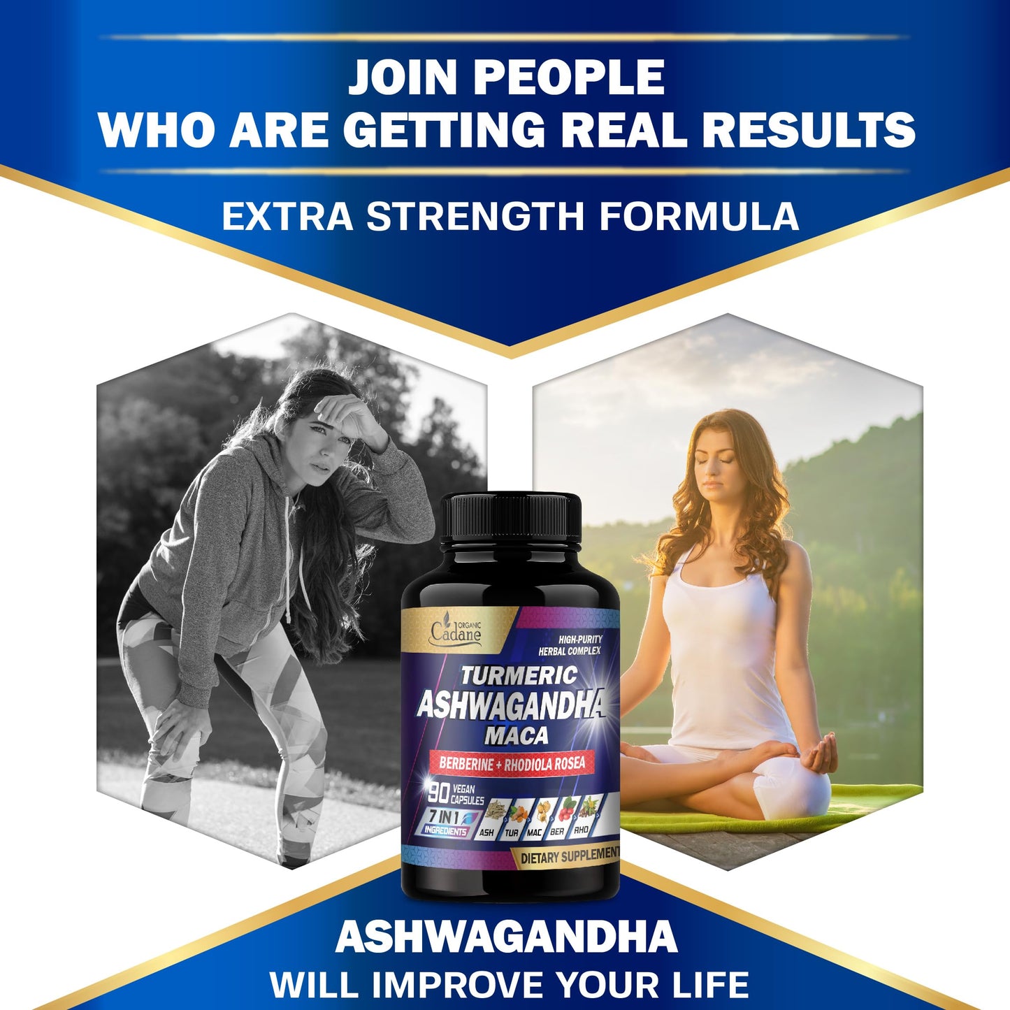 Organic Cadane Ashwagandha 90 Capsules