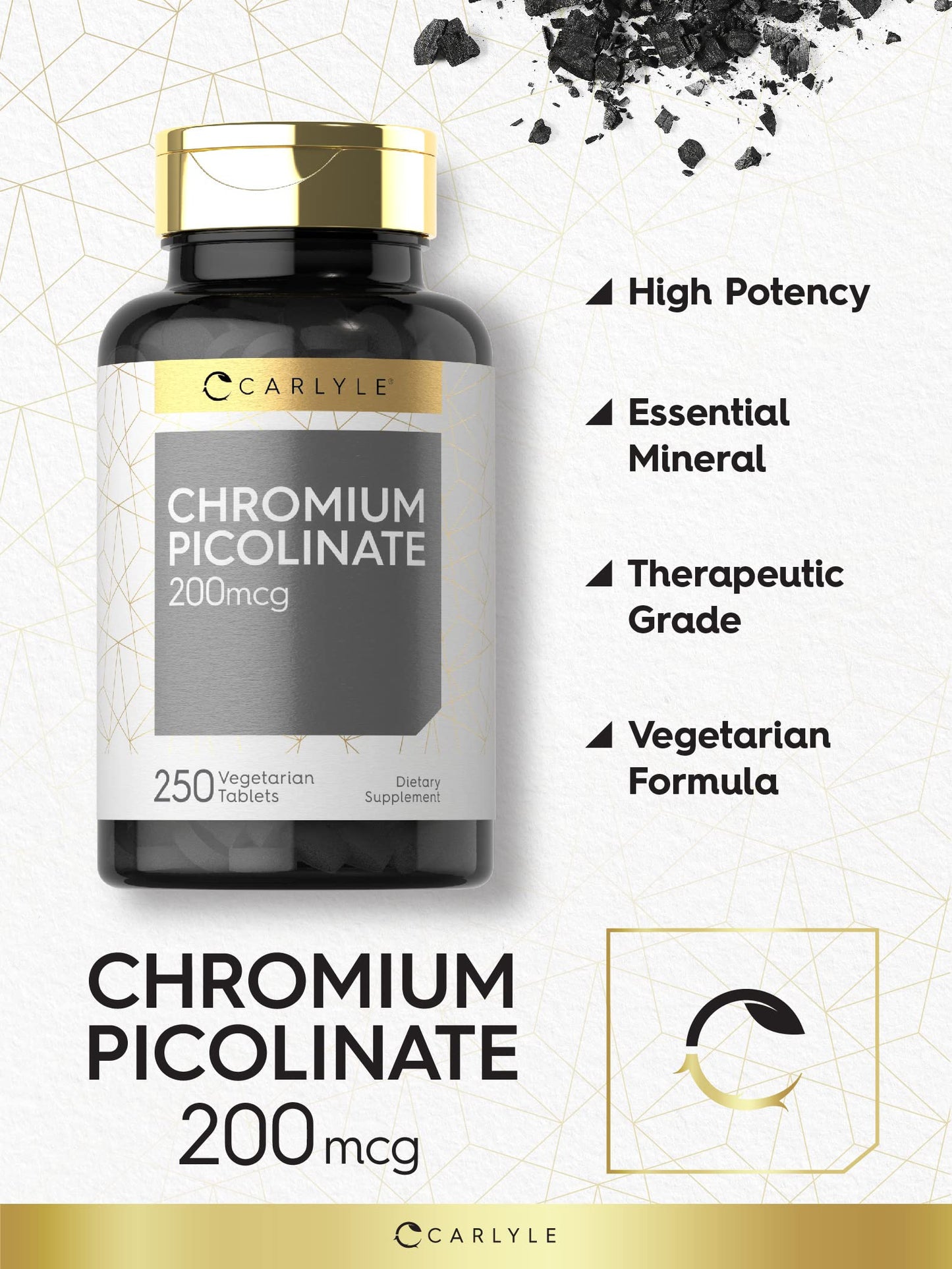 Carlyle Chromium Picolinate 200mcg Tablet, 250 Count