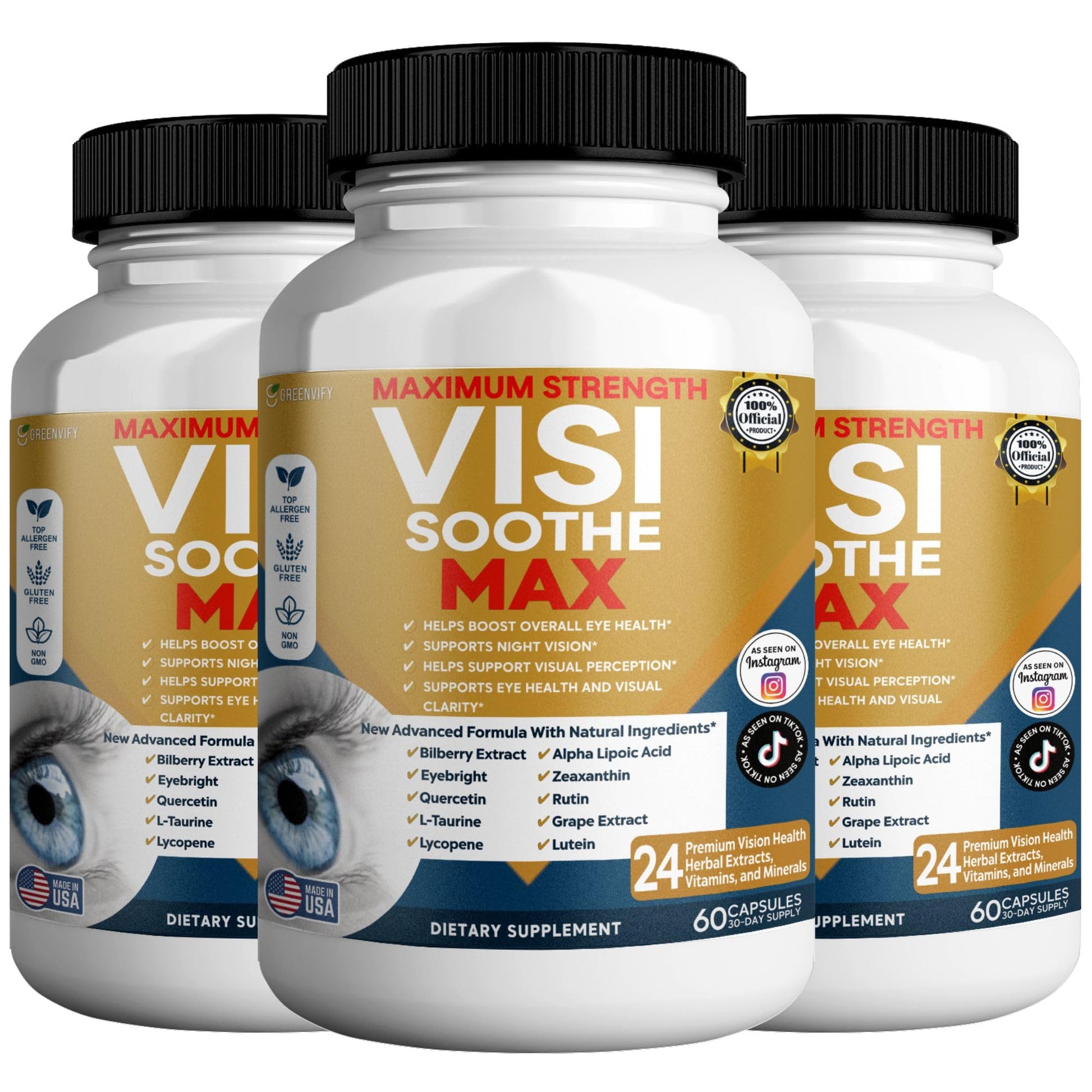 GREENVIFY Vision Soothe Max Eye Health Supplement 60 Capsules