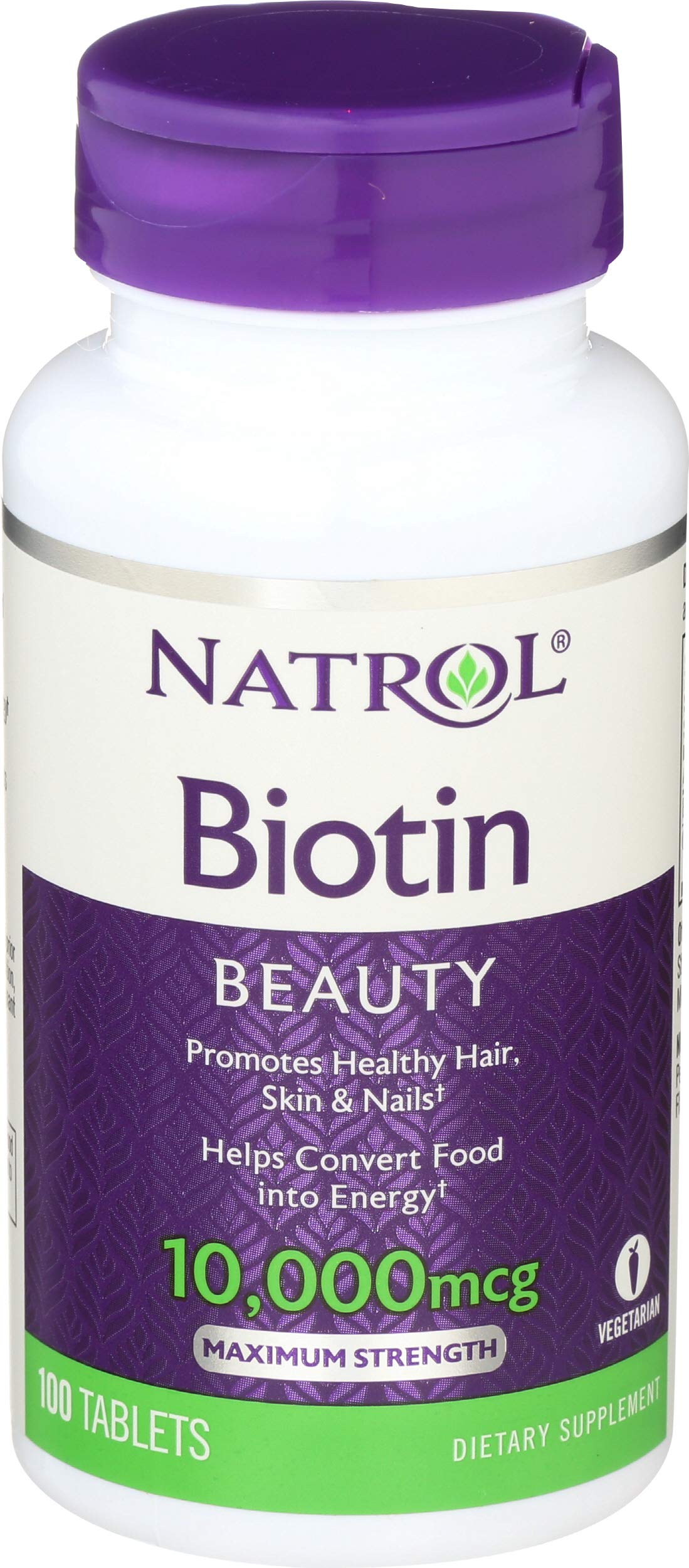Natrol Biotin 10,000 mcg Tablet, 100 Tablets