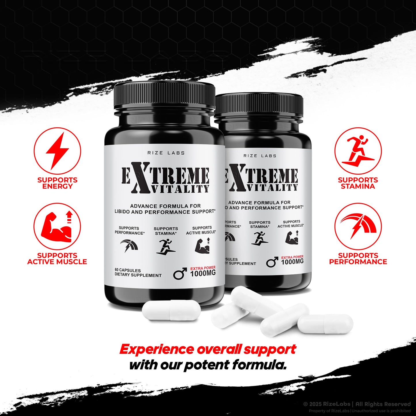 Rize Labs Extreme Vitality Pills 180 Capsules