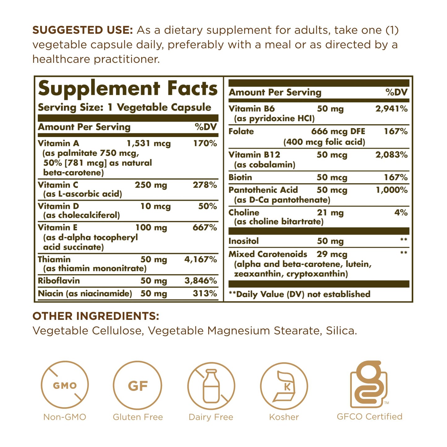 Solgar Vitamins Only Vegetable Capsules 90 Count