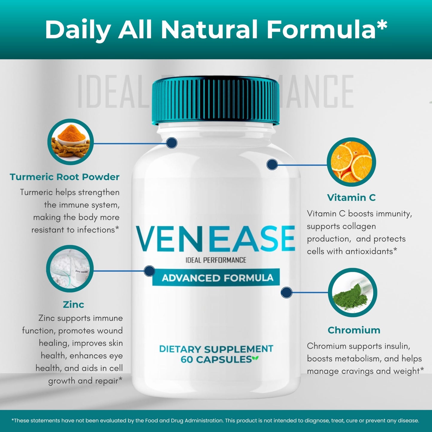 IDEAL PERFORMANCE Venease Advanced Formula Blood Support Capsules, 300 Count